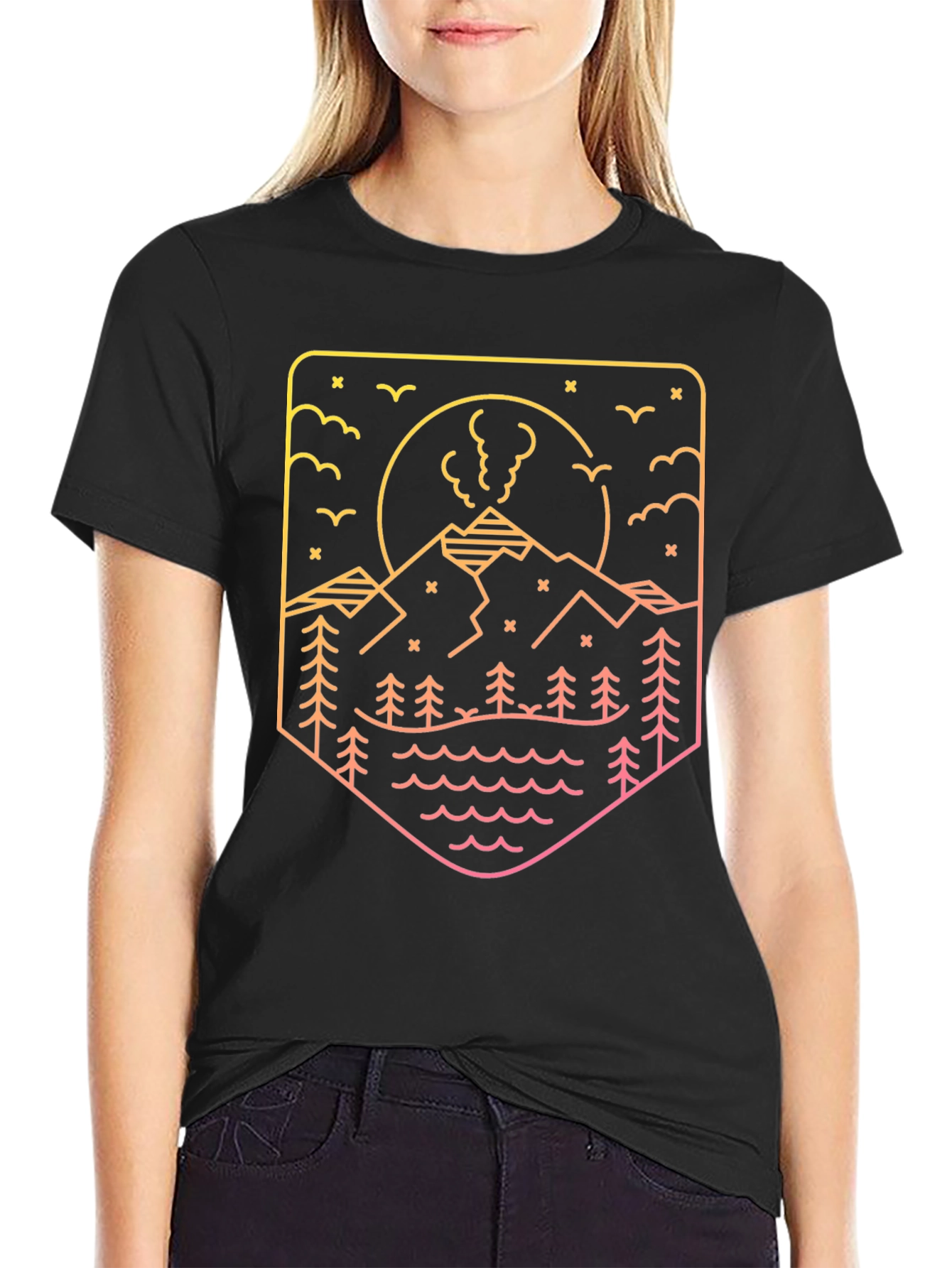 Mountainscape Graphic Tee - Black