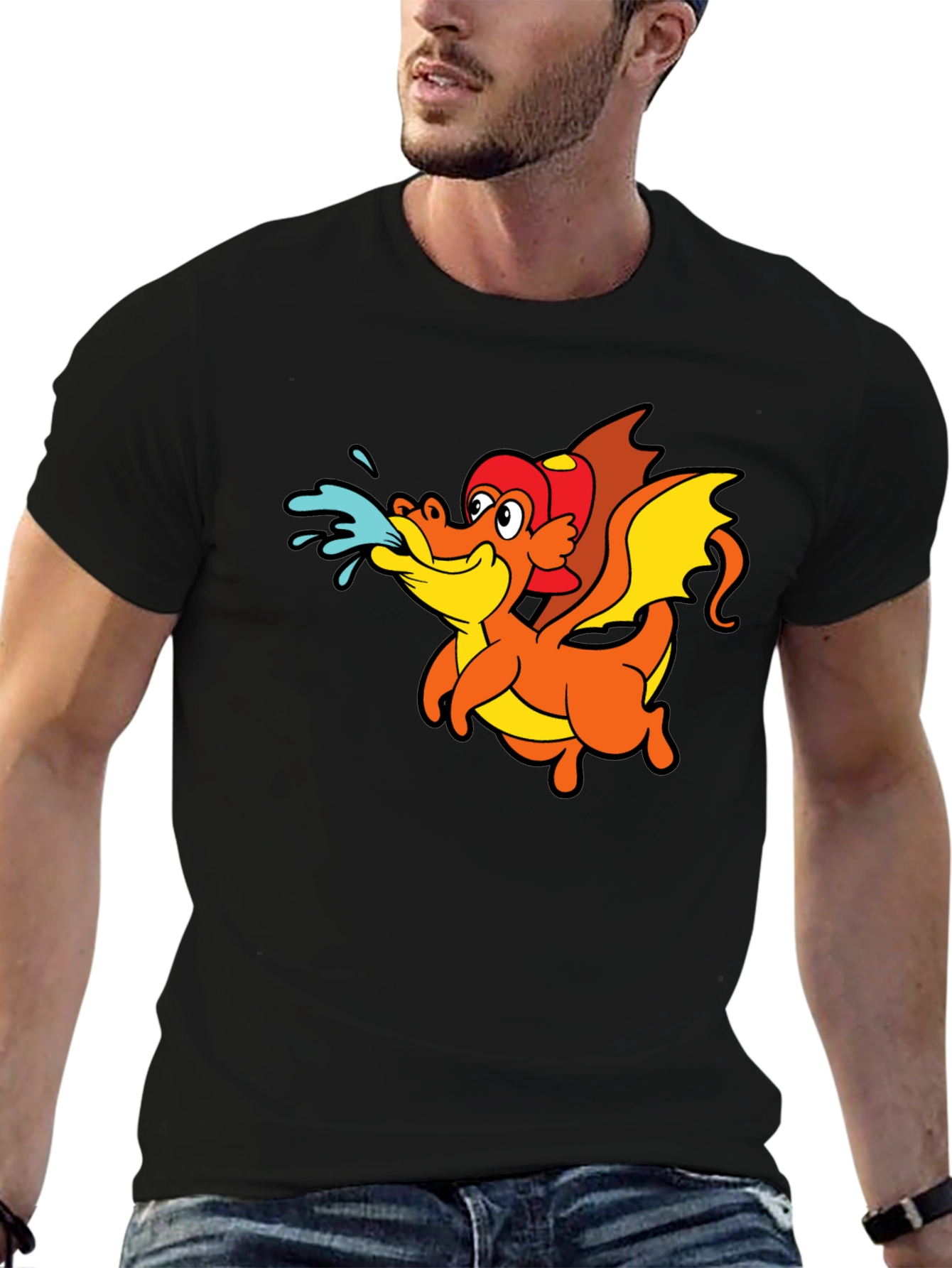 Dragon Graphic T-Shirt - Fun Firefighter Style