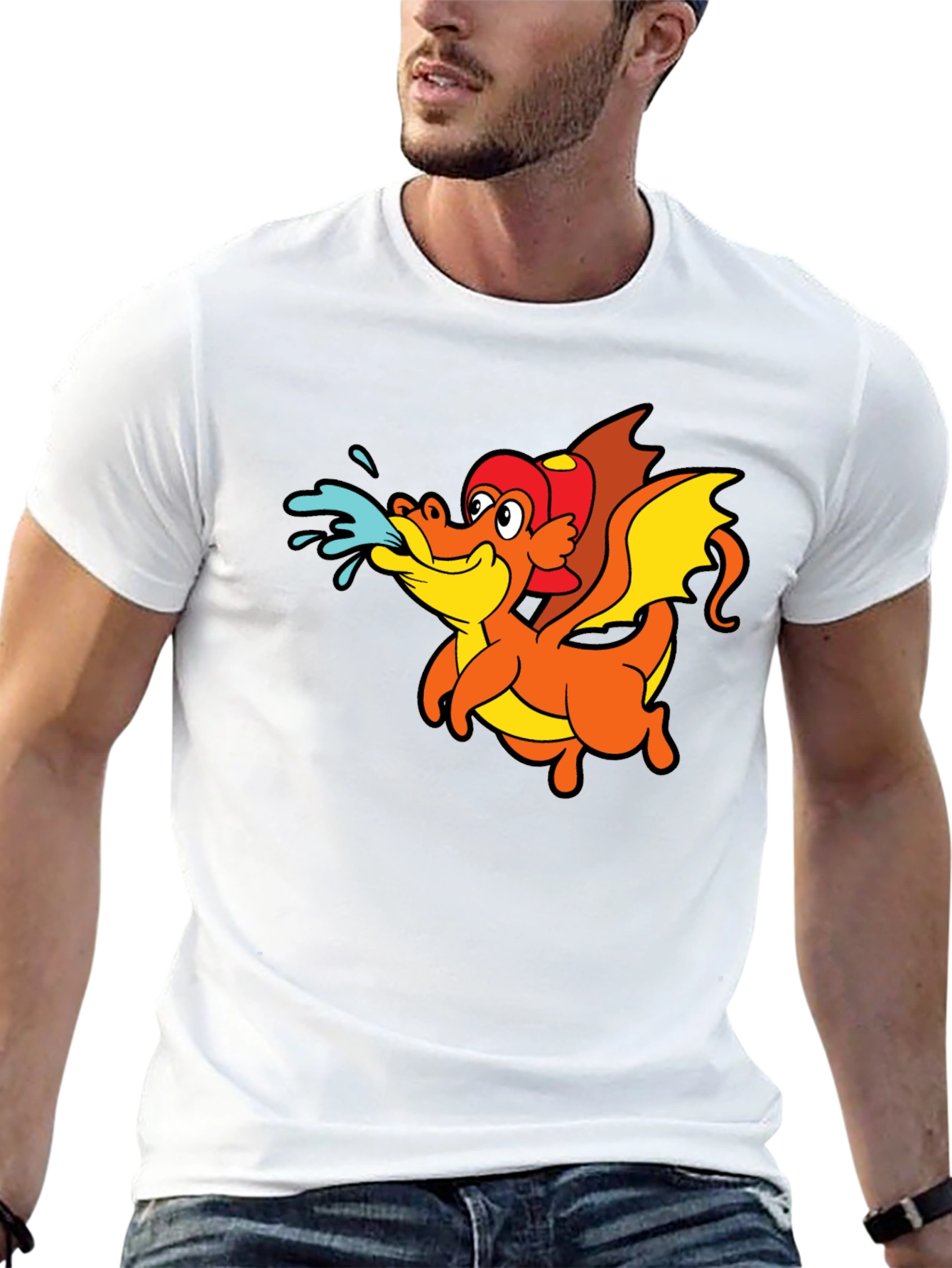 Dragon Graphic T-Shirt - Fun Firefighter Style