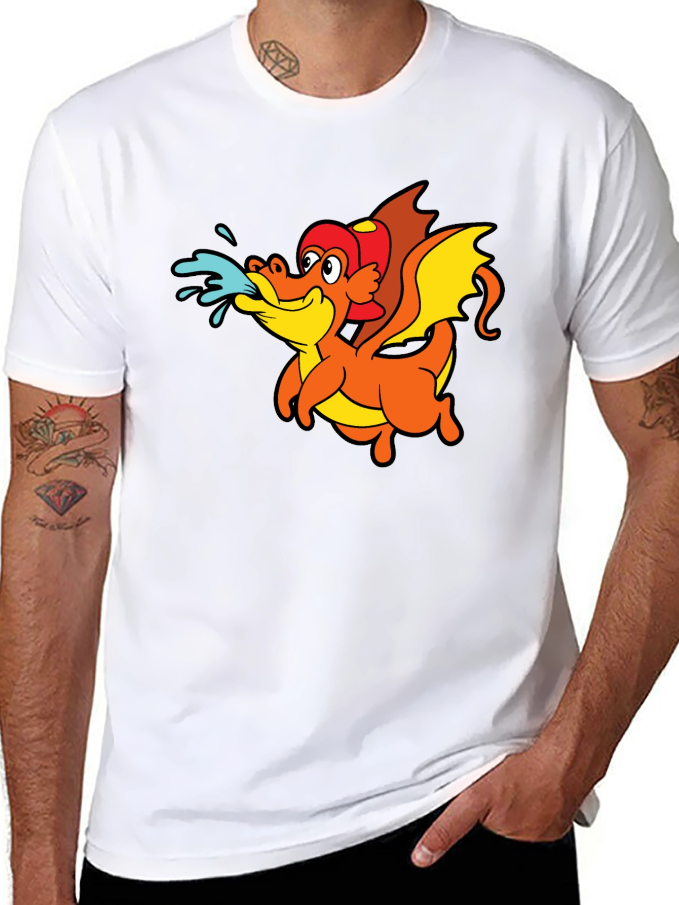 Dragon Graphic T-Shirt - Fun Firefighter Style