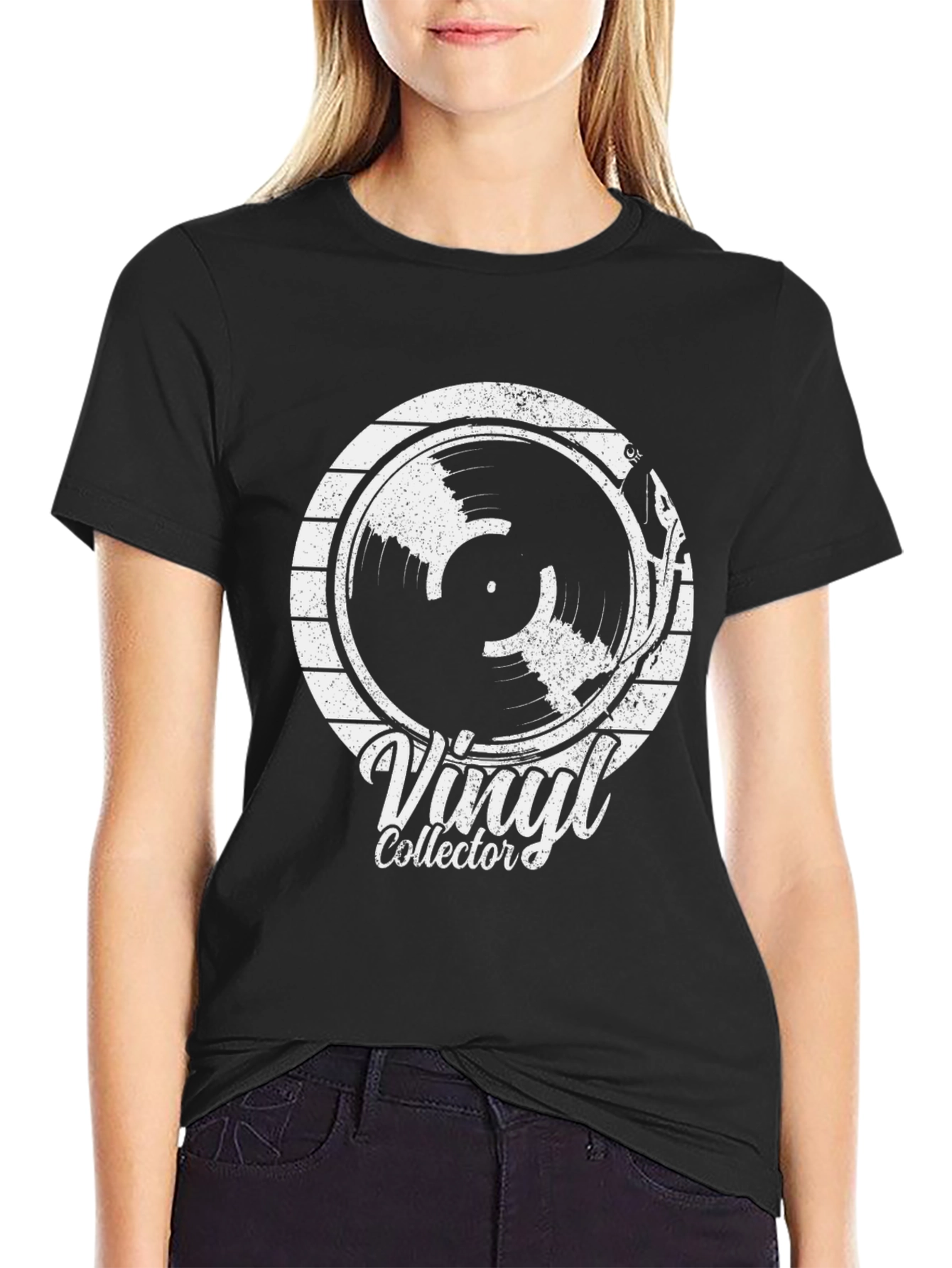 Vinyl Collector Graphic T-Shirt - Black
