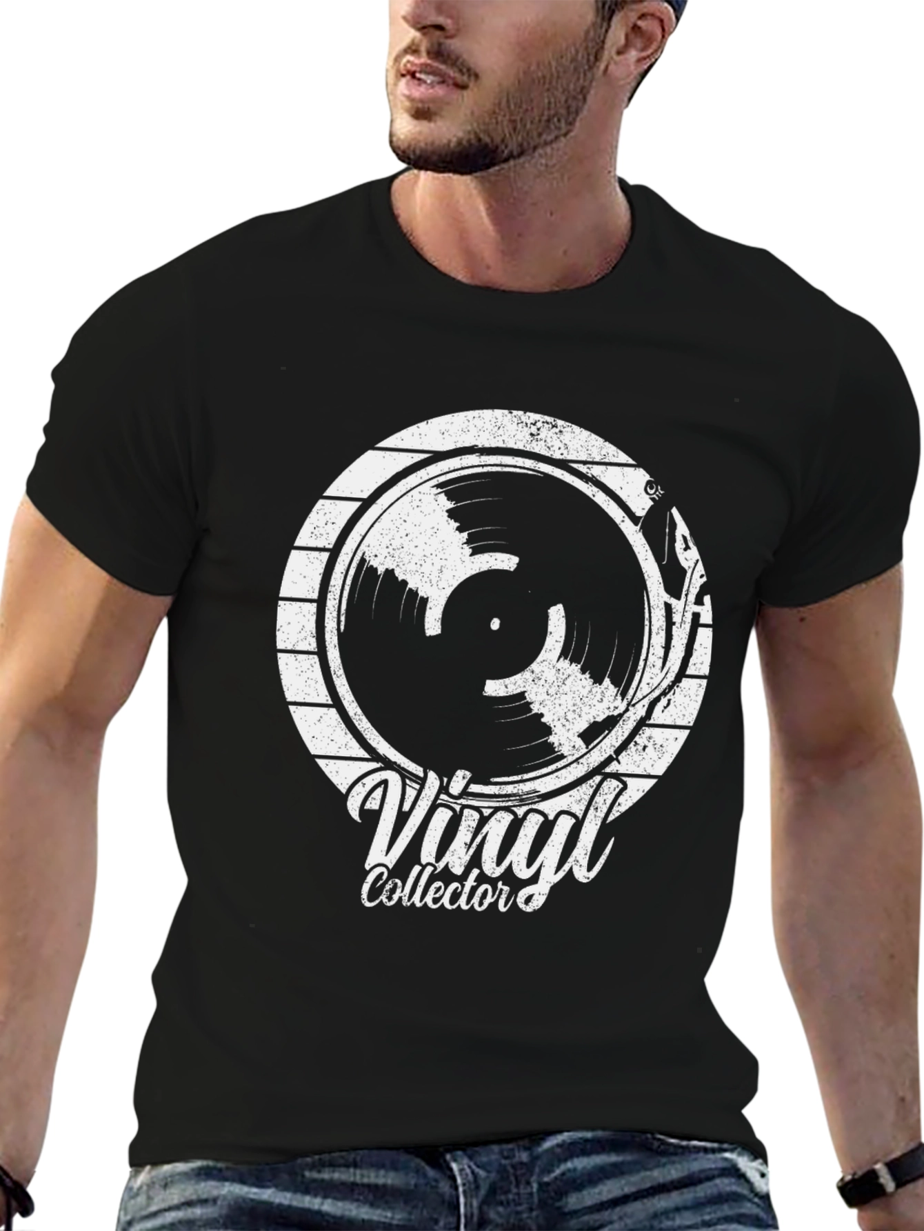 Vinyl Collector Graphic T-Shirt - Black
