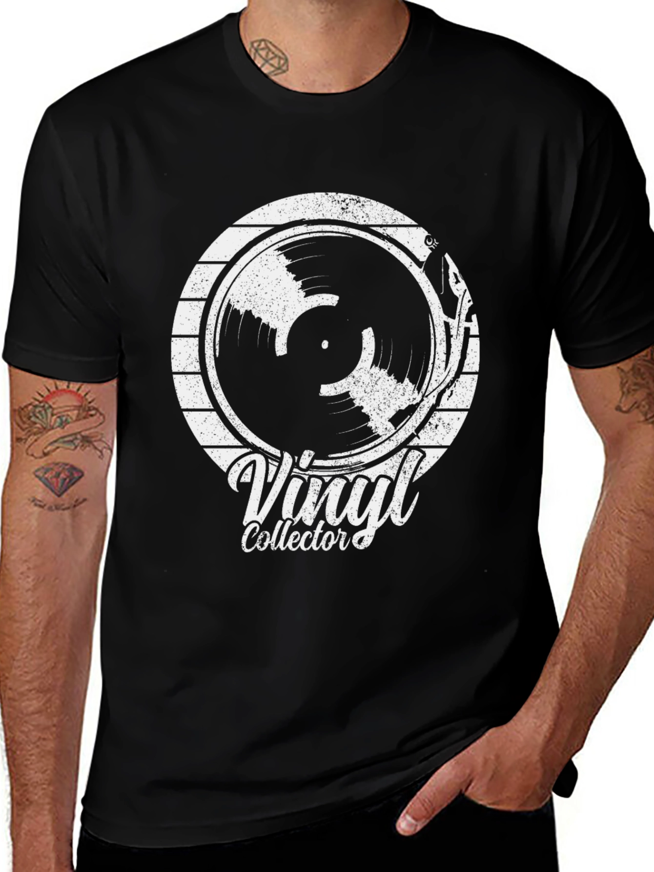 Vinyl Collector Graphic T-Shirt - Black
