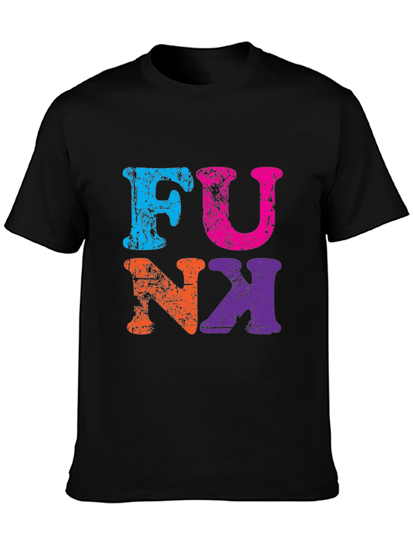 Retro Funk Graphic Tee - Black Cotton T-Shirt