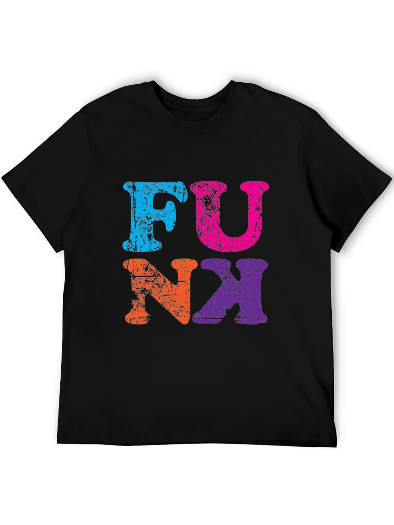 Retro Funk Graphic Tee - Black Cotton T-Shirt
