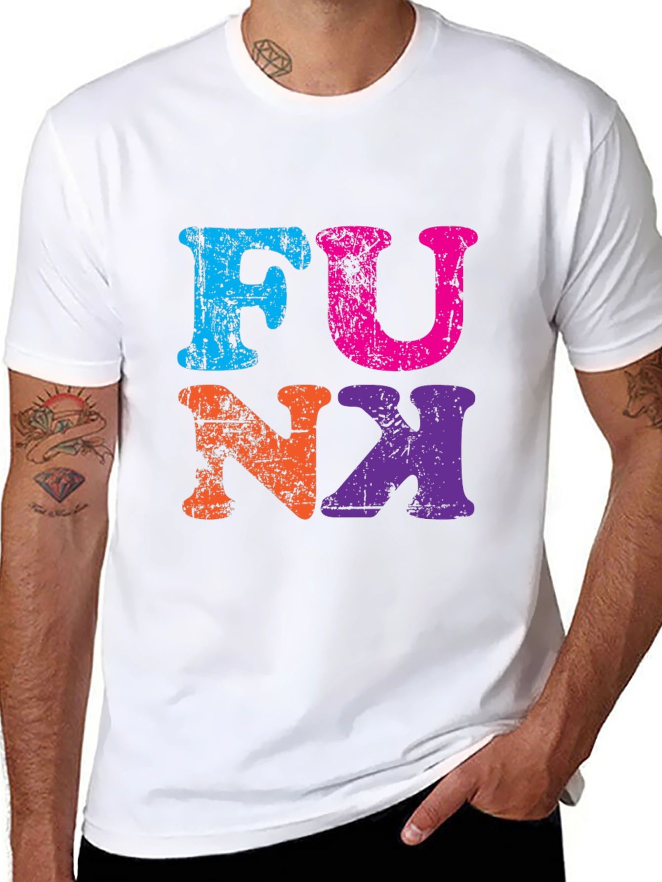 Retro Funk Graphic Tee - Black Cotton T-Shirt