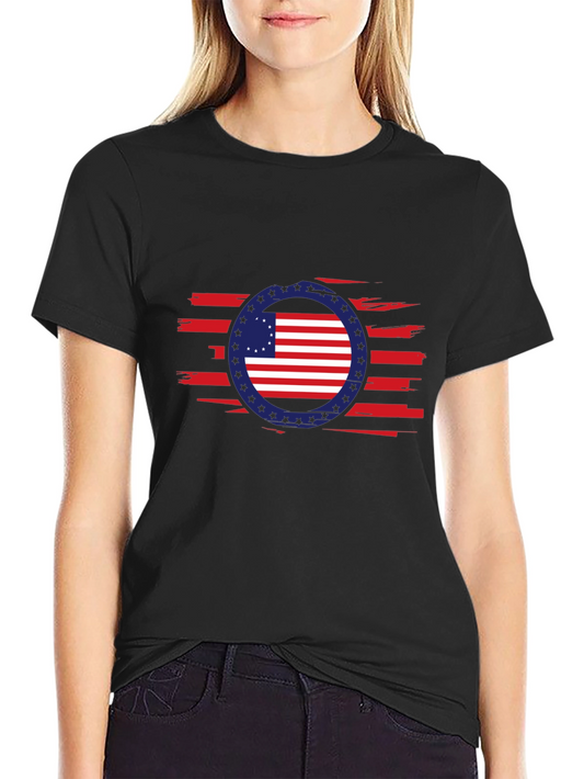 American Flag Patriotic Graphic T-Shirt