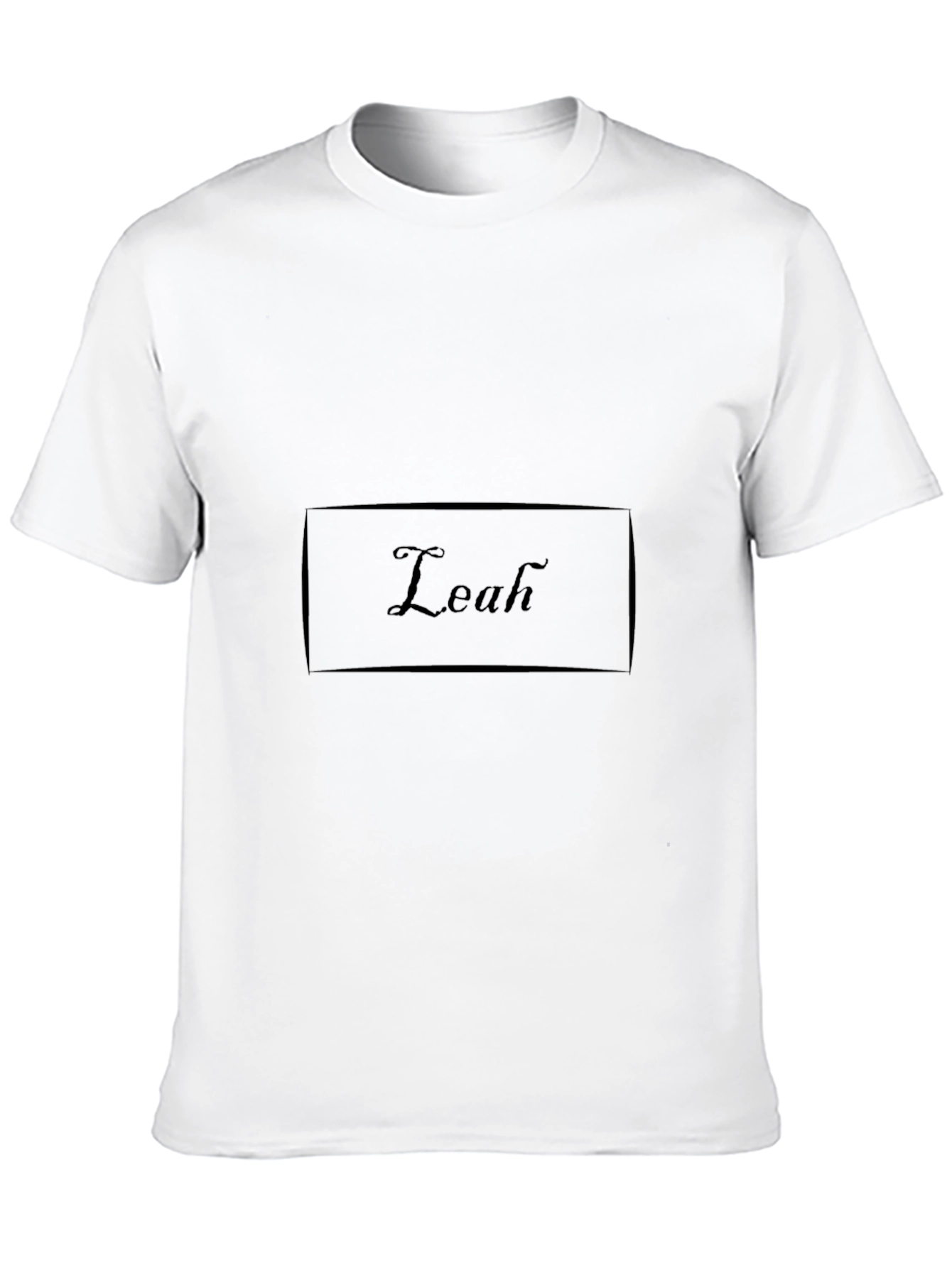 Personalized Leah Black Cotton T-Shirt