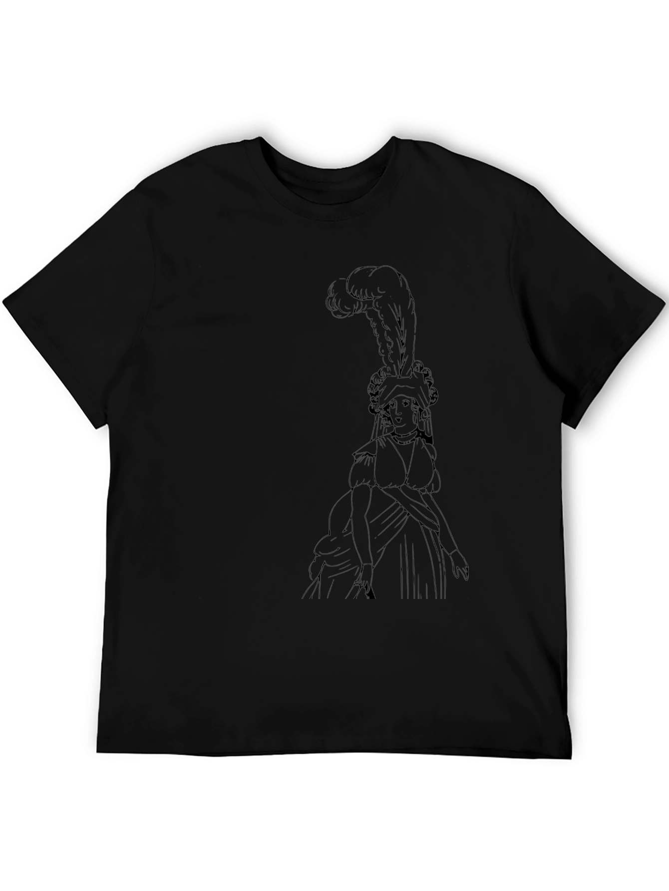 Black T-Shirt with Historical Figure Design