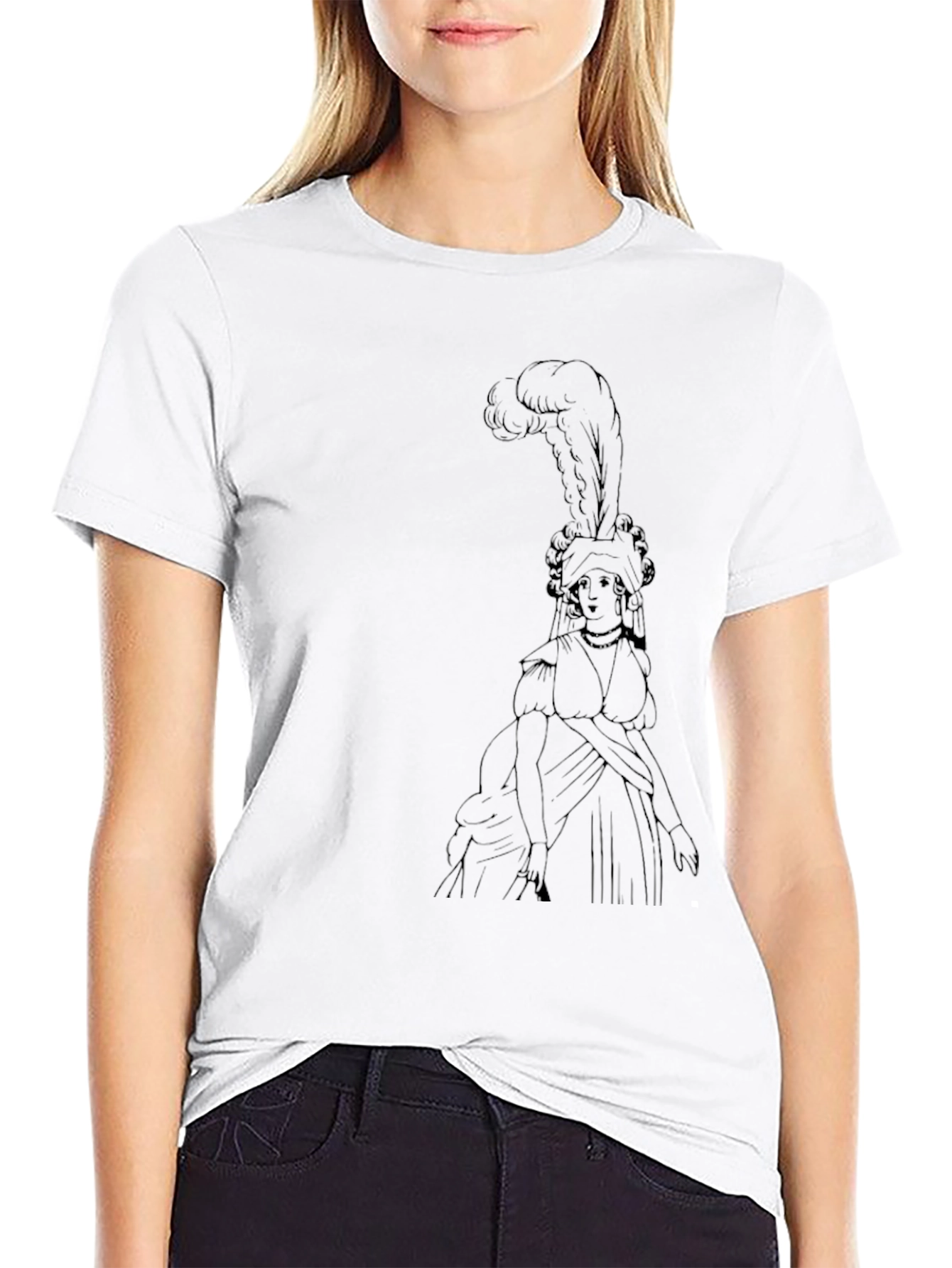 Black T-Shirt with Historical Figure Design