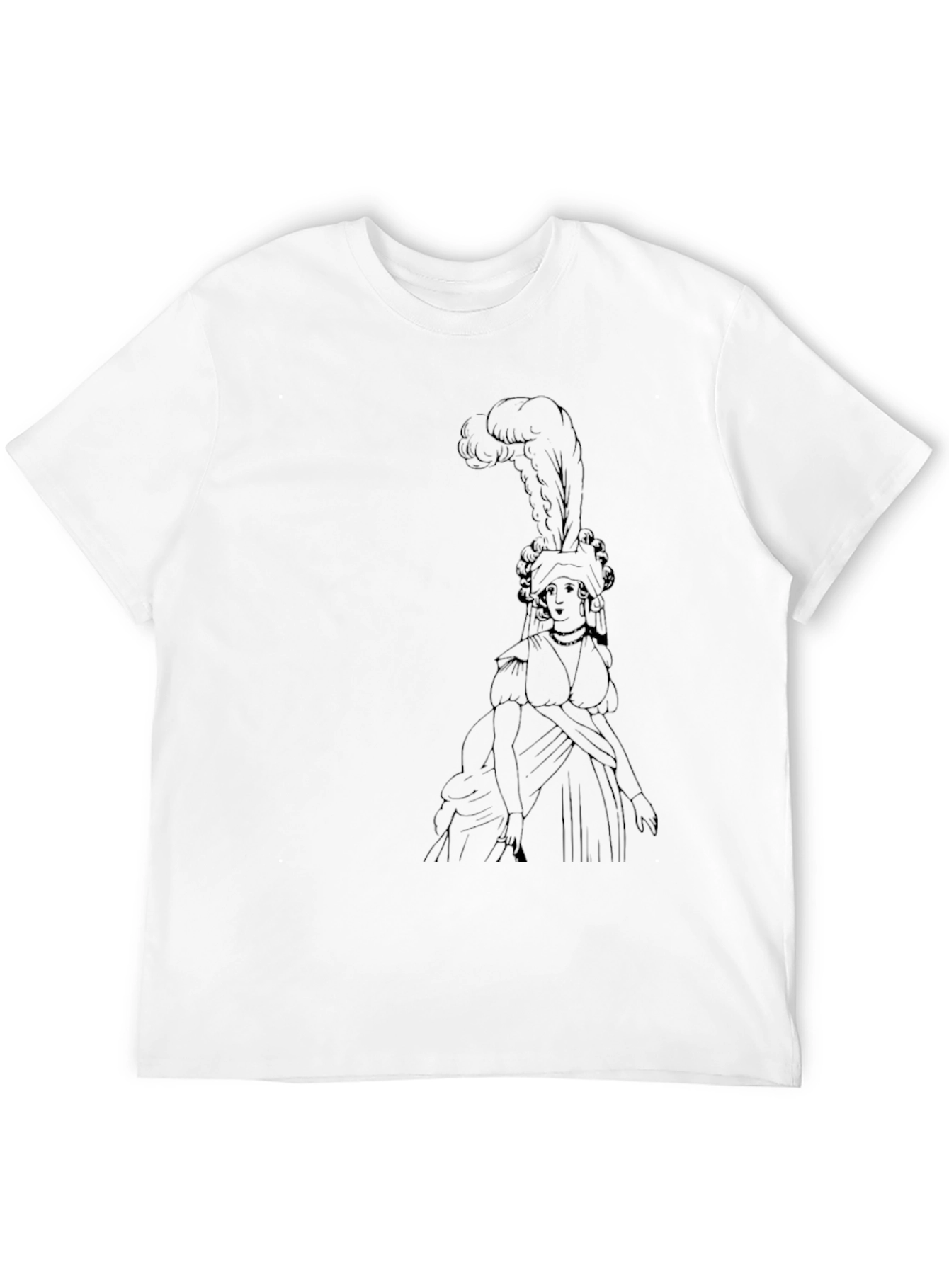 Black T-Shirt with Historical Figure Design