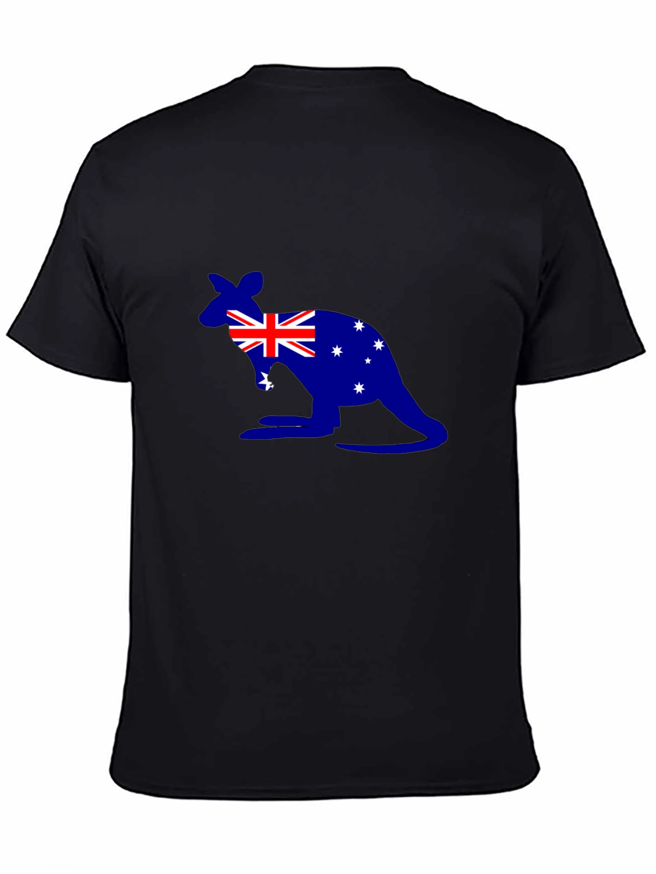 Australia Flag Kangaroo Graphic Tee - Black