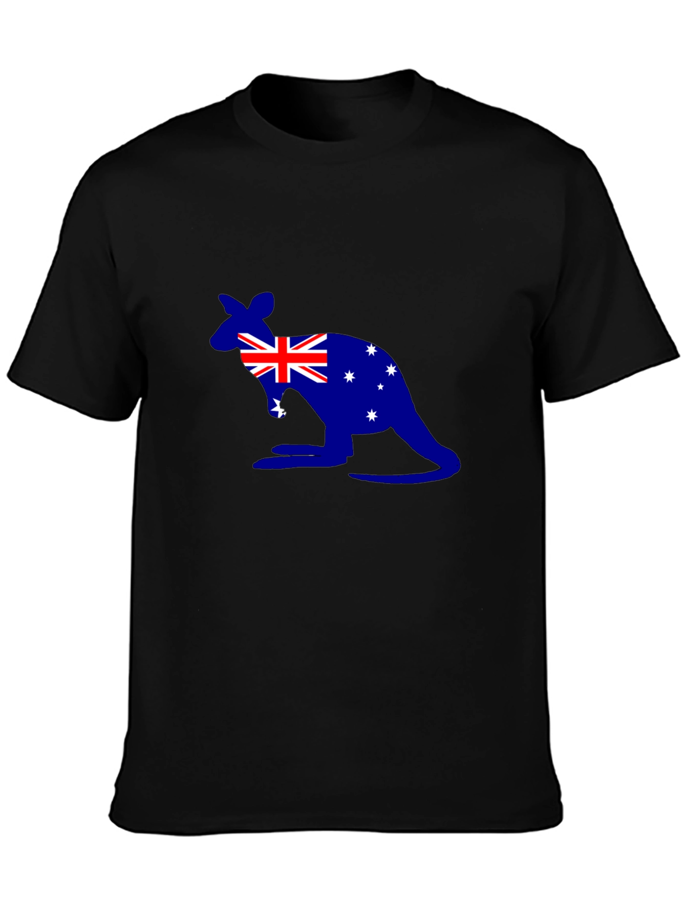 Australia Flag Kangaroo Graphic Tee - Black
