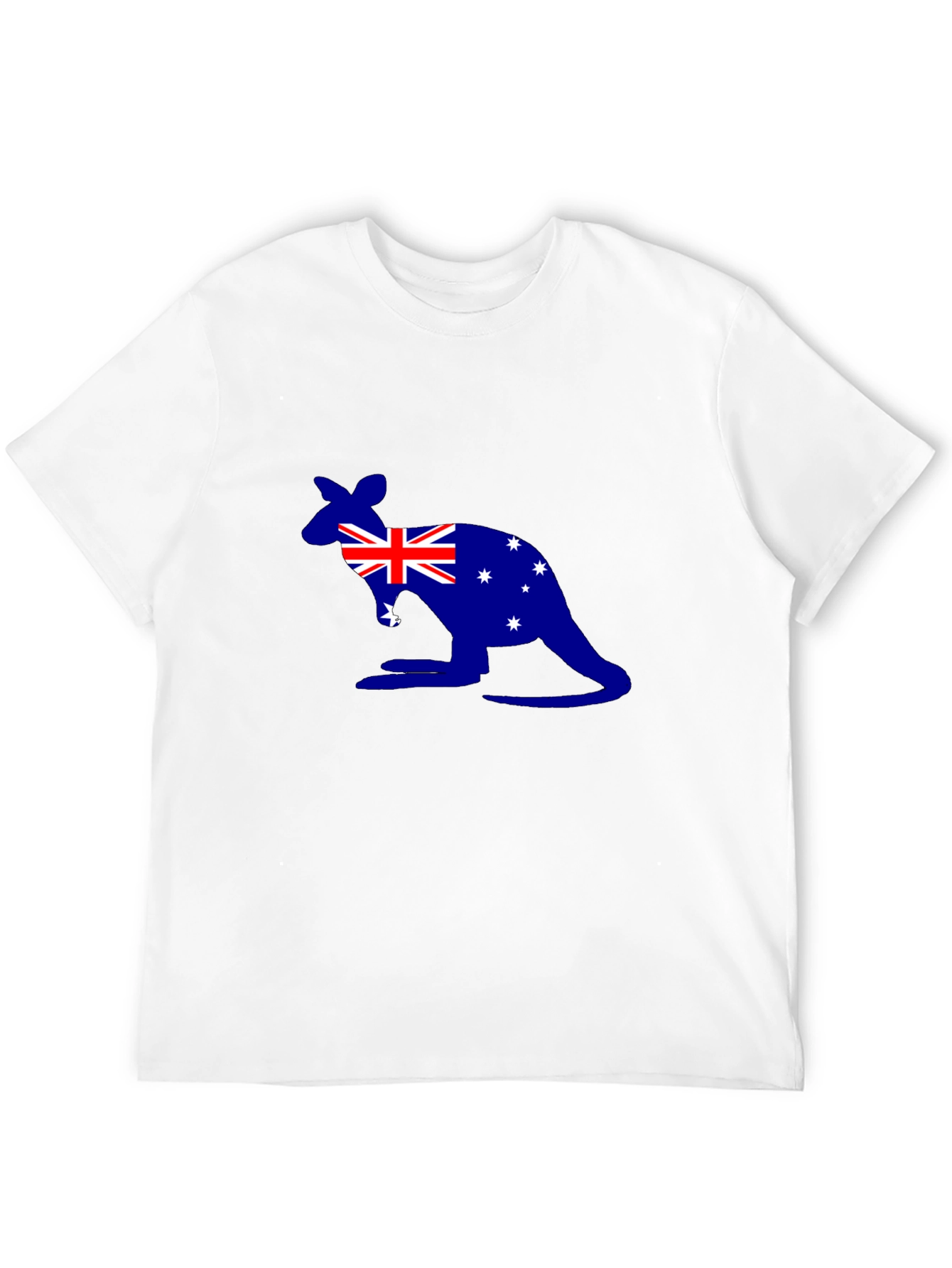 Australia Flag Kangaroo Graphic Tee - Black