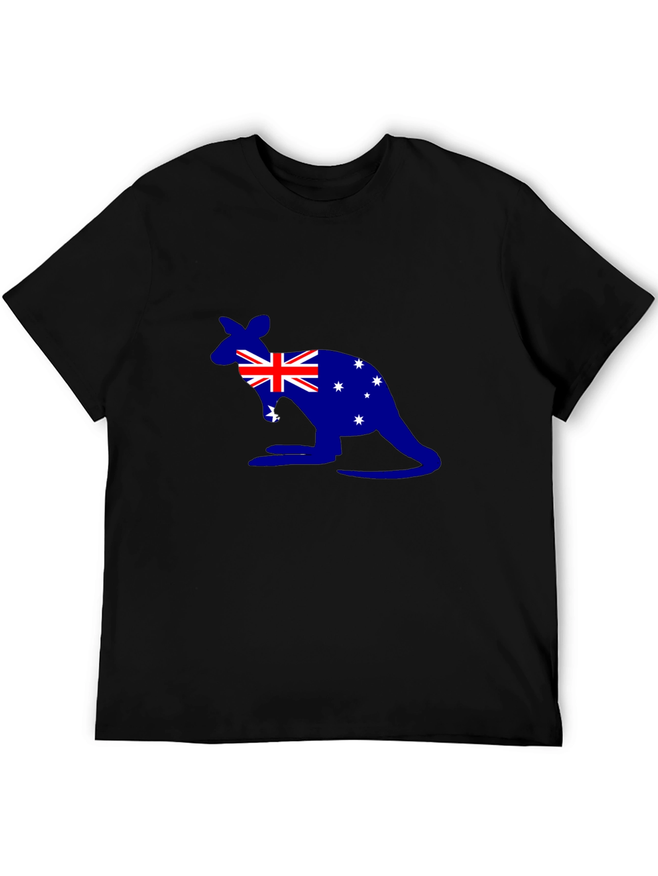 Australia Flag Kangaroo Graphic Tee - Black