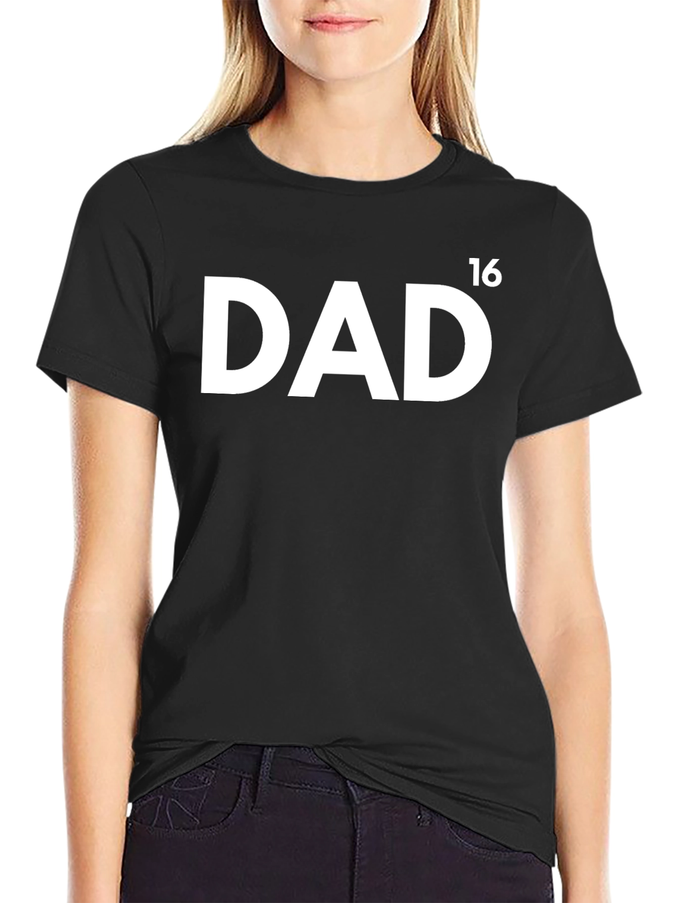 Dad to the Power of 16 - Black T-Shirt