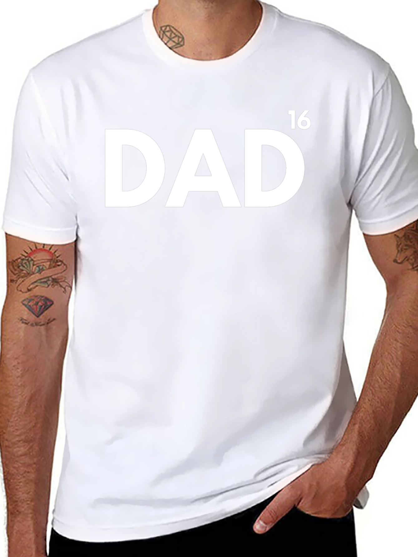 Dad to the Power of 16 - Black T-Shirt