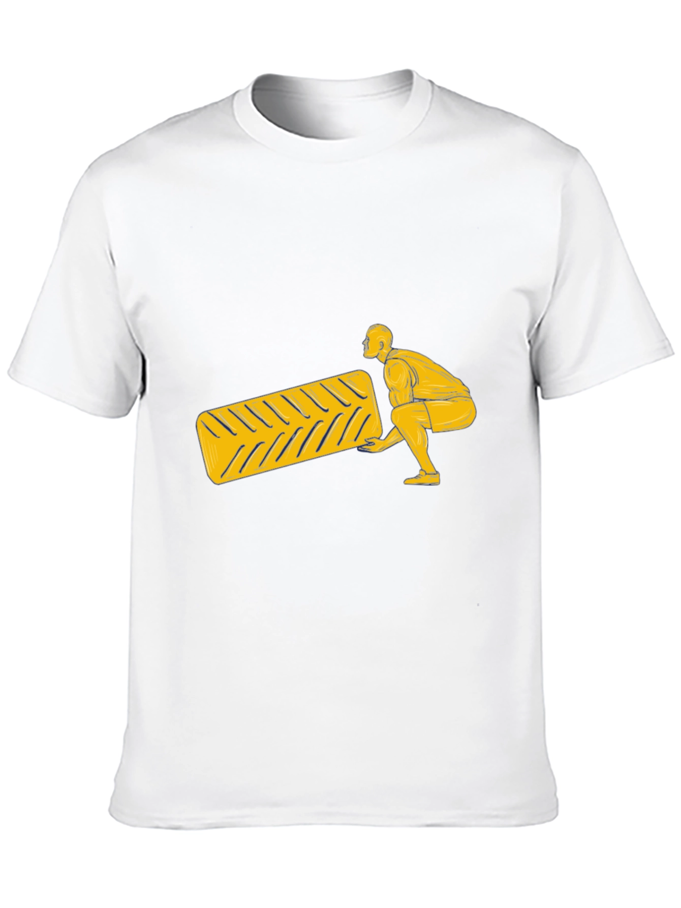 Mans Black T-Shirt with Lifting Design