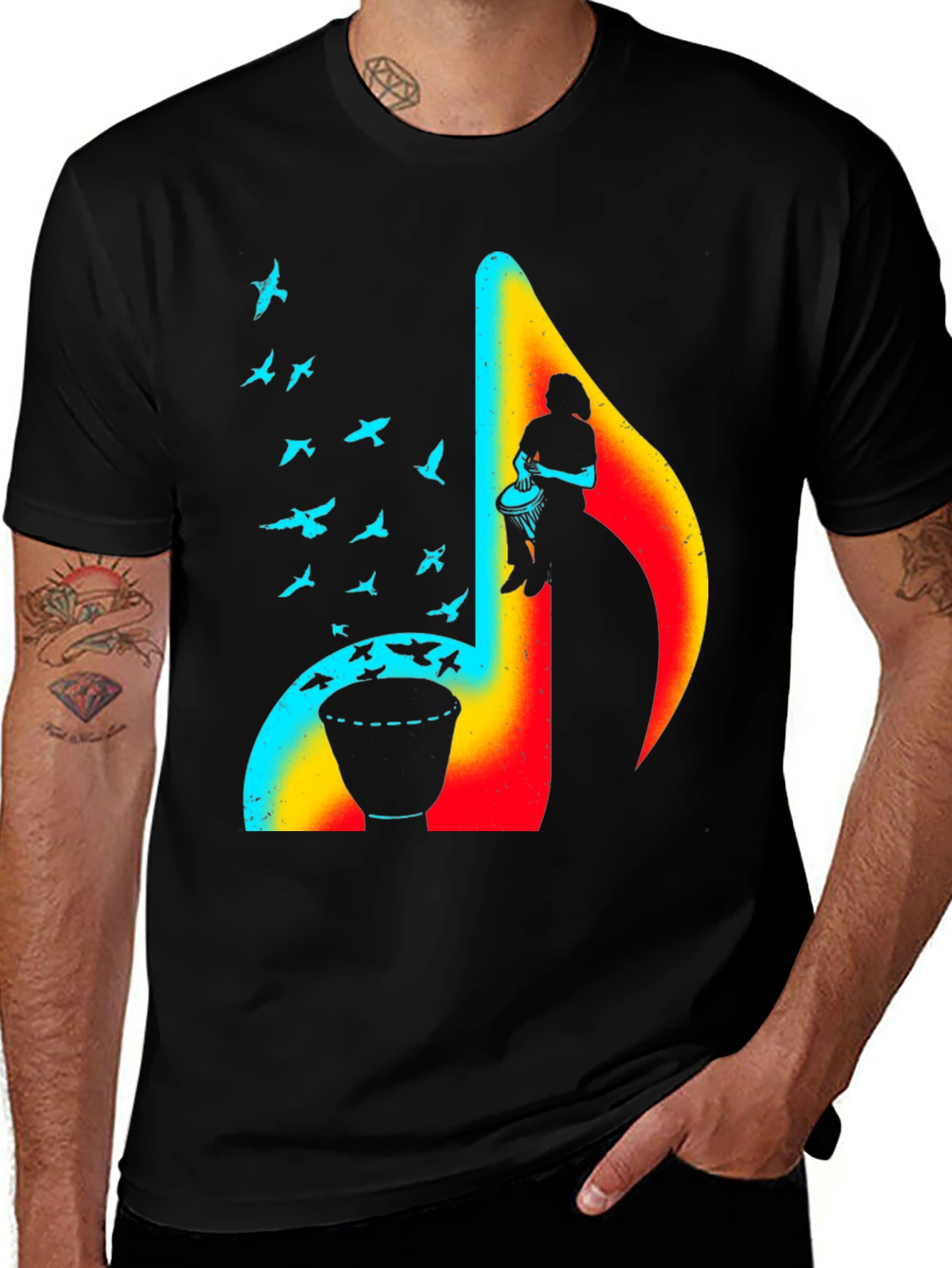 Musical Note Drum T-Shirt - Unique Design