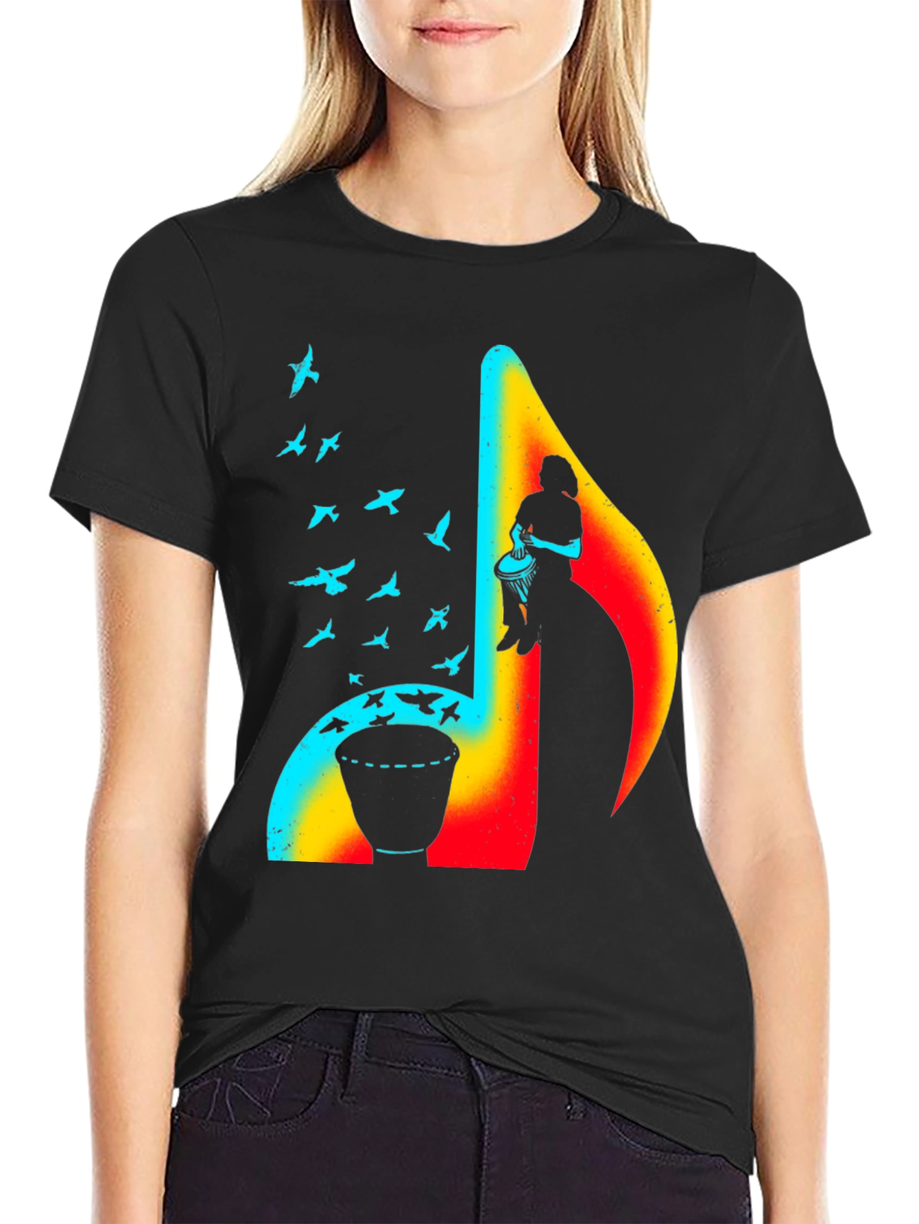 Musical Note Drum T-Shirt - Unique Design