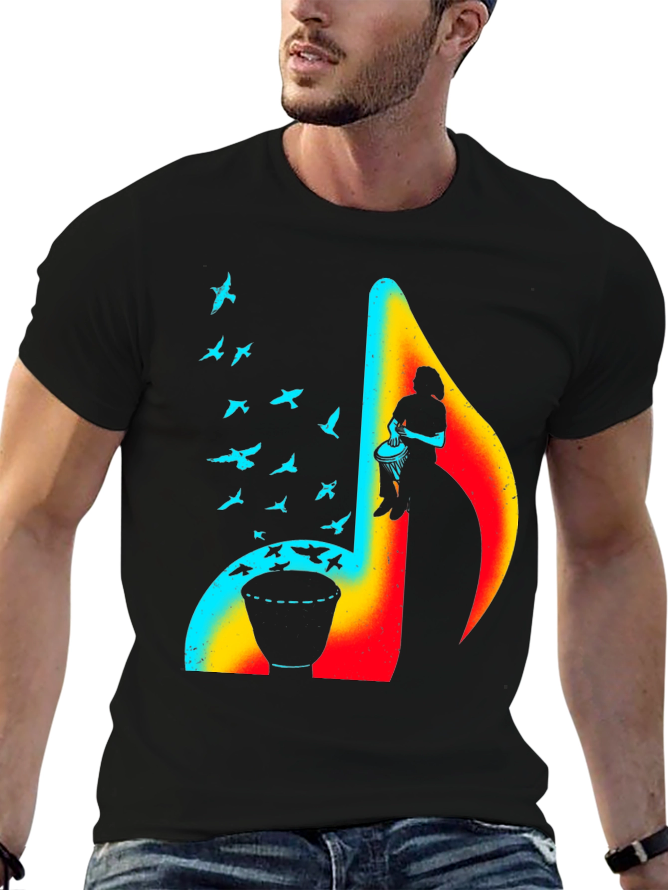 Musical Note Drum T-Shirt - Unique Design