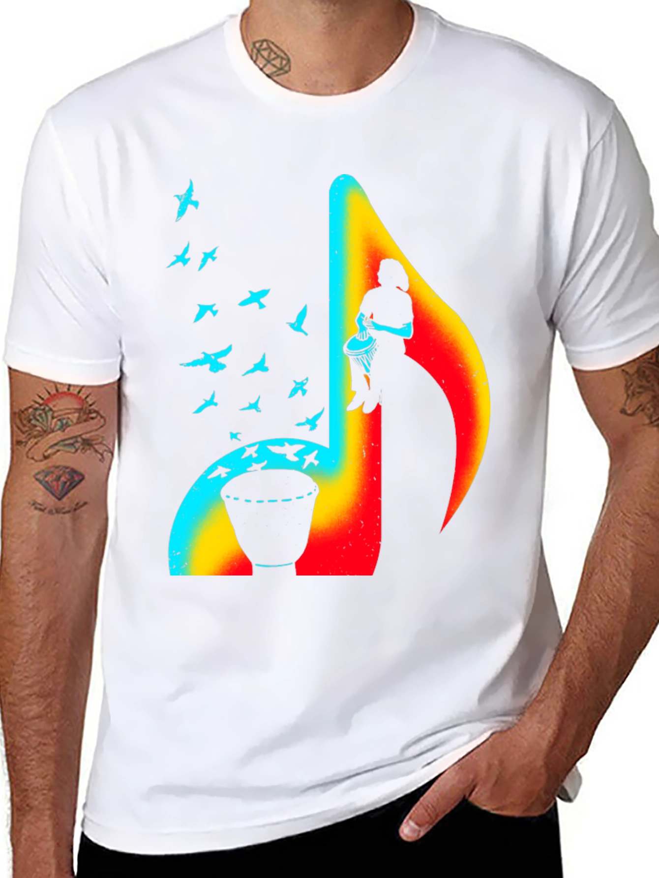Musical Note Drum T-Shirt - Unique Design