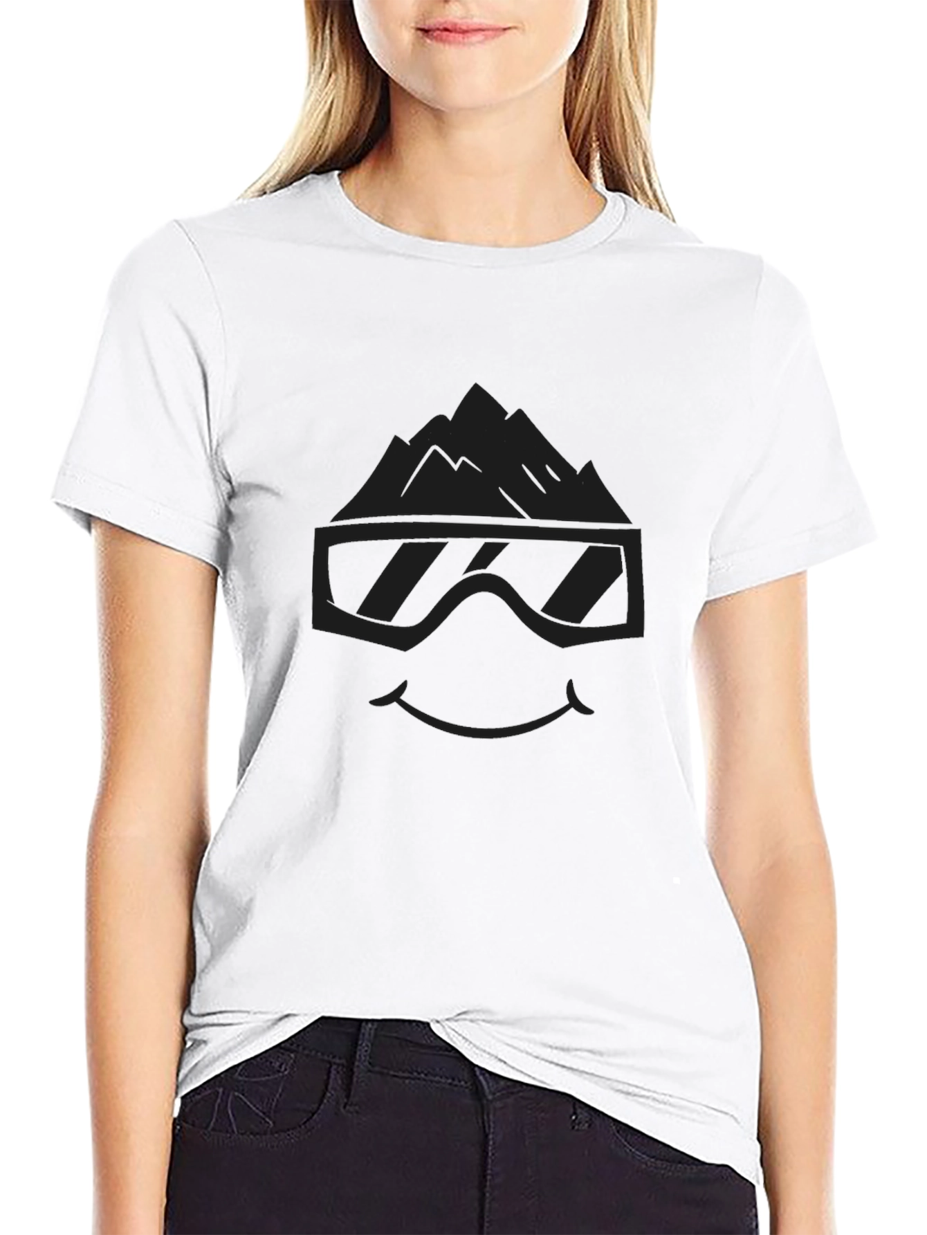 Mountain Goggles Graphic Tee - Cool Black T-Shirt