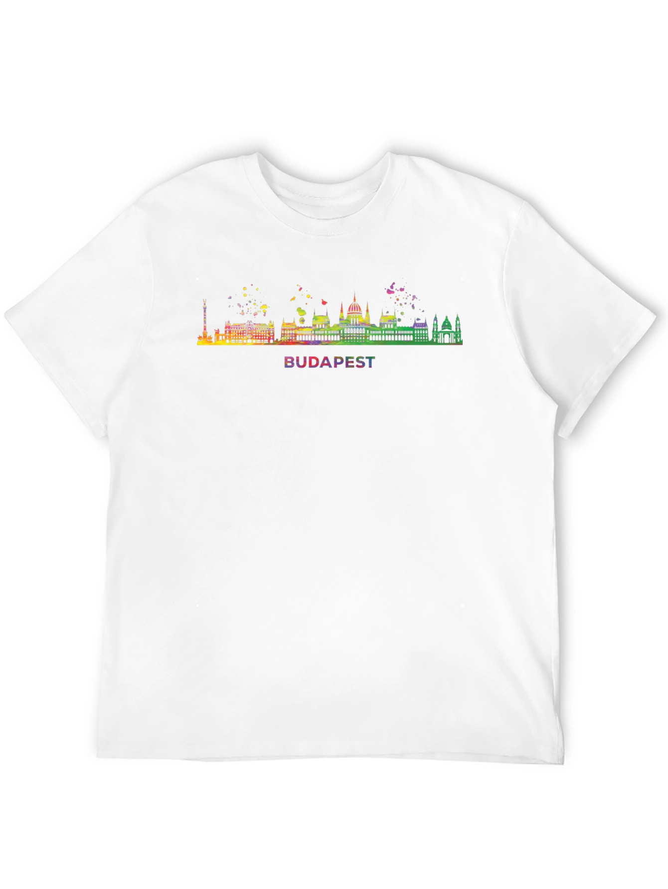 Budapest Skyline Rainbow Graphic T-Shirt