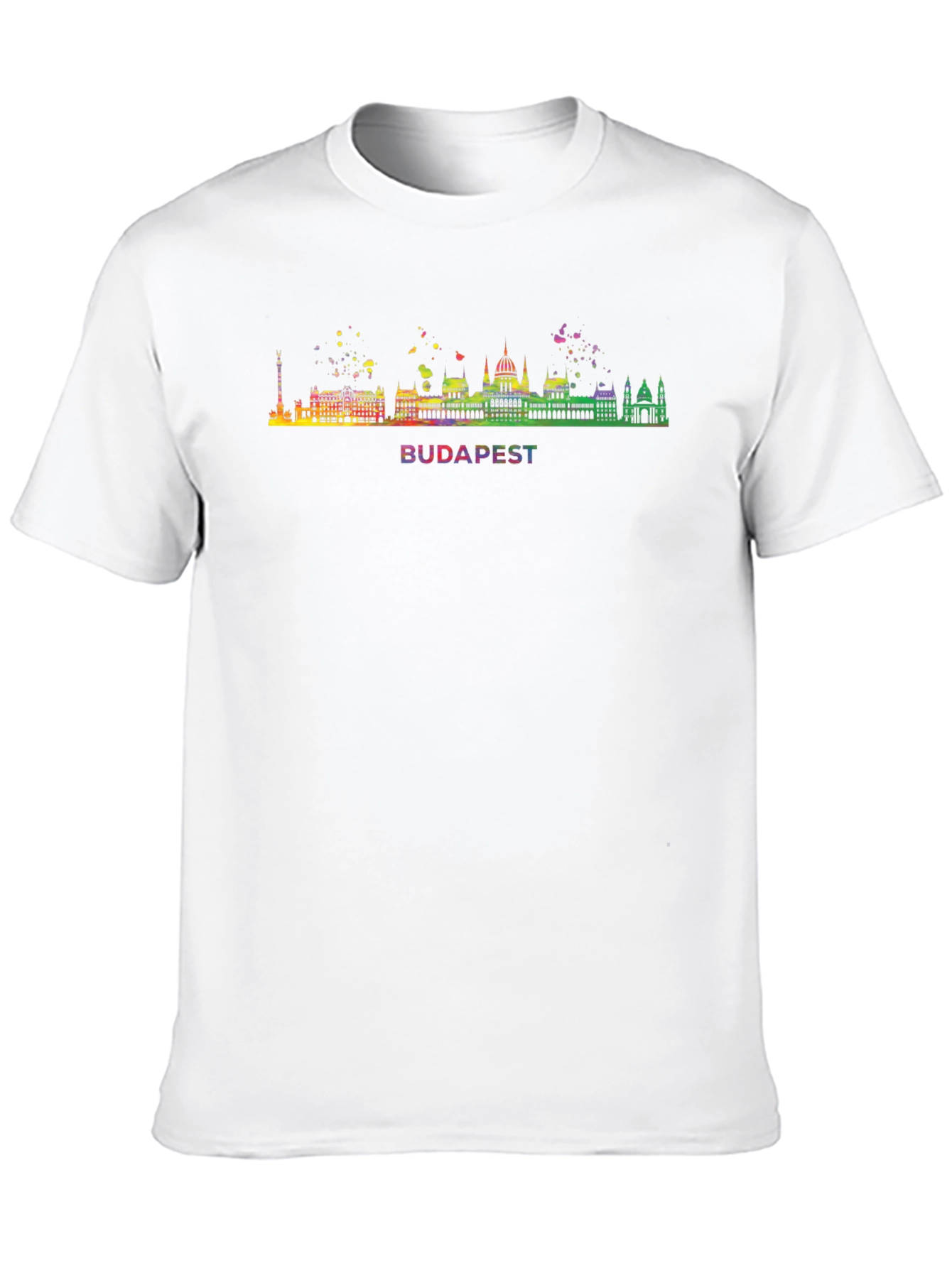 Budapest Skyline Rainbow Graphic T-Shirt