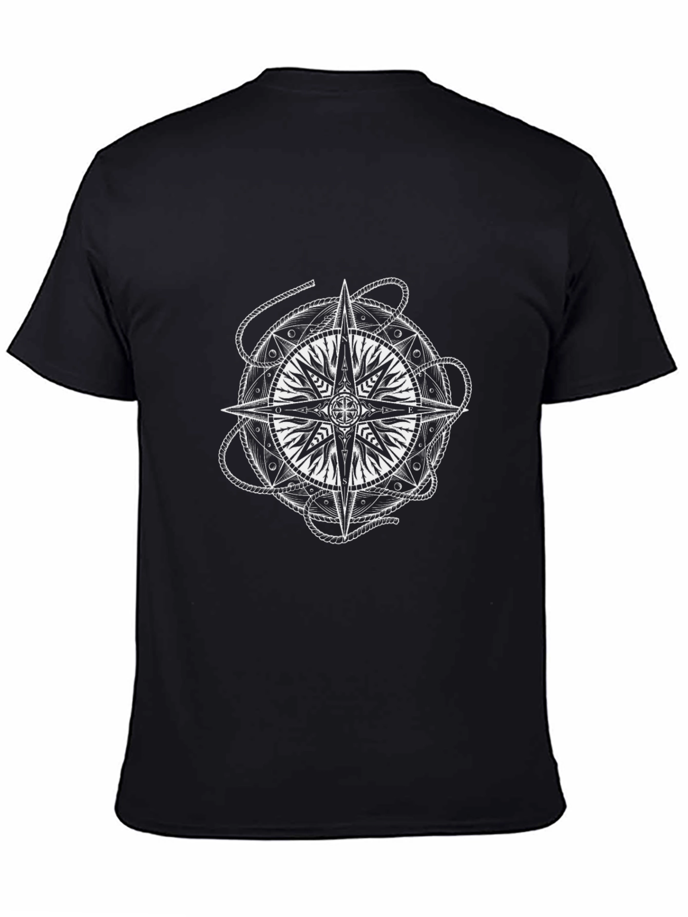 Compass Graphic Tee - Black Cotton T-Shirt