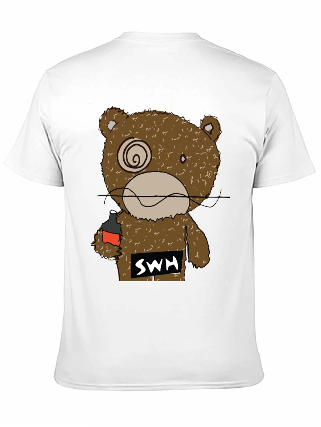 Drunk Bear Graphic Tee - Funny Cartoon Shirt