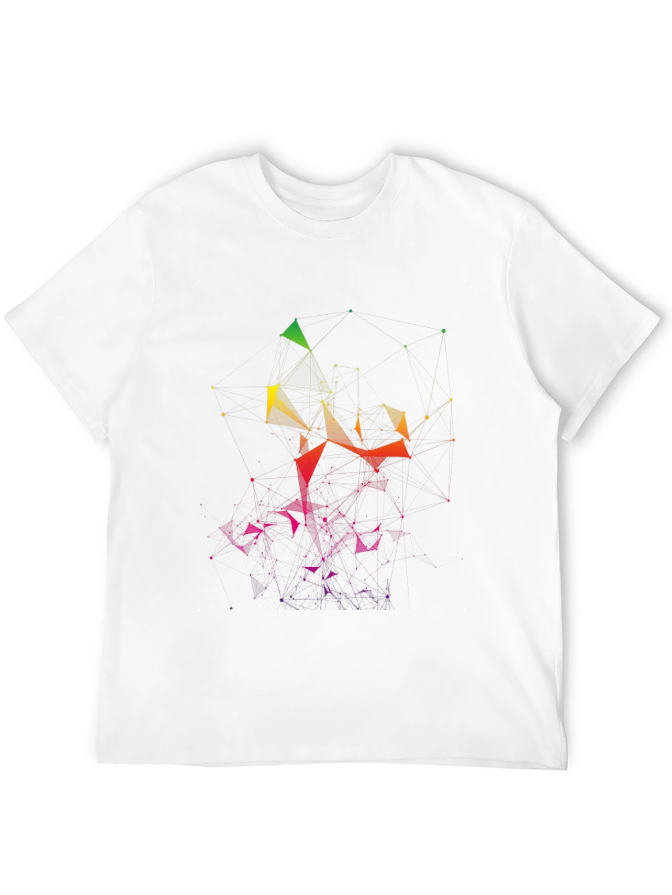 Abstract Geometric Graphic Tee - Black Cotton Blend