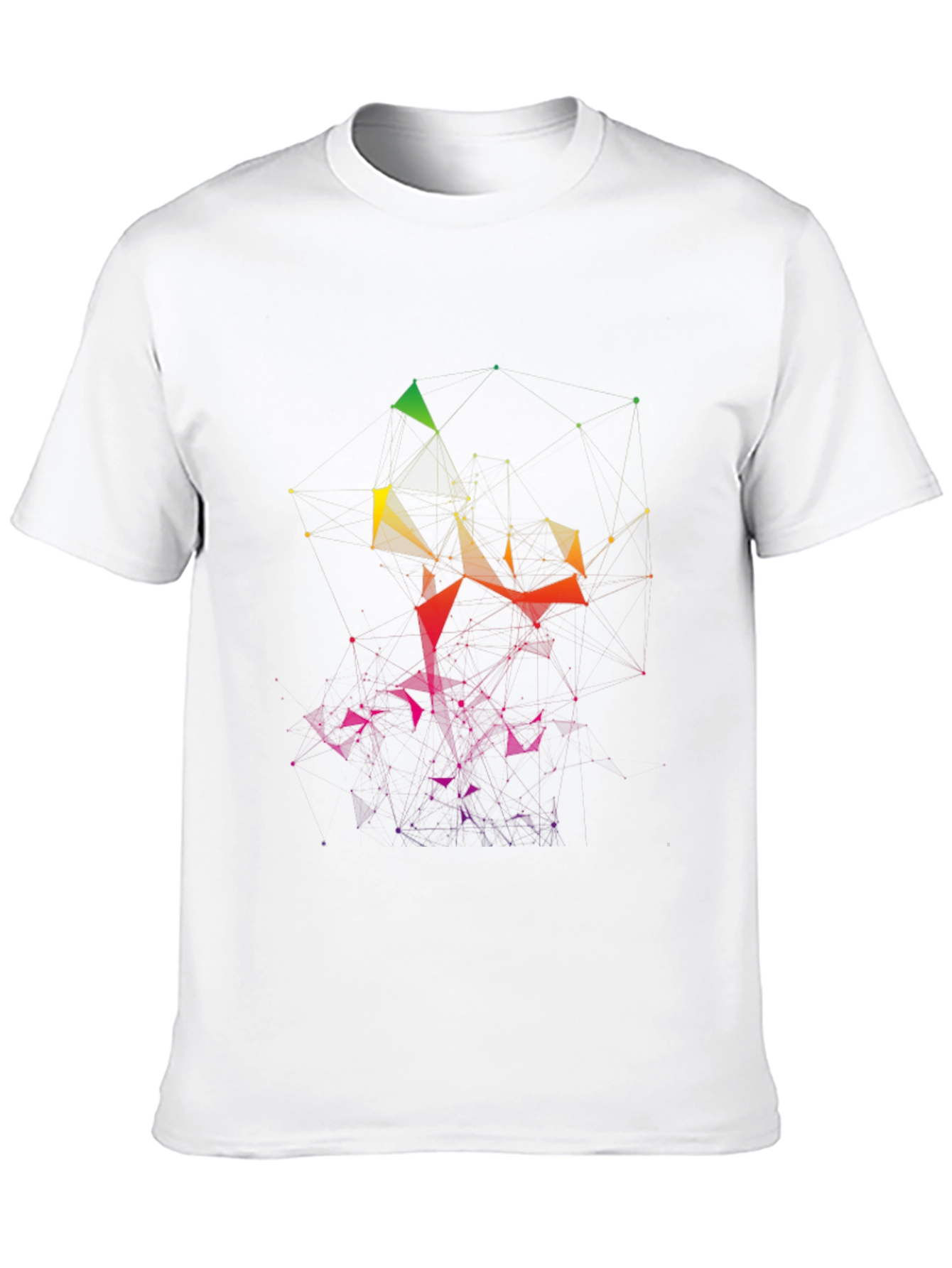 Abstract Geometric Graphic Tee - Black Cotton Blend