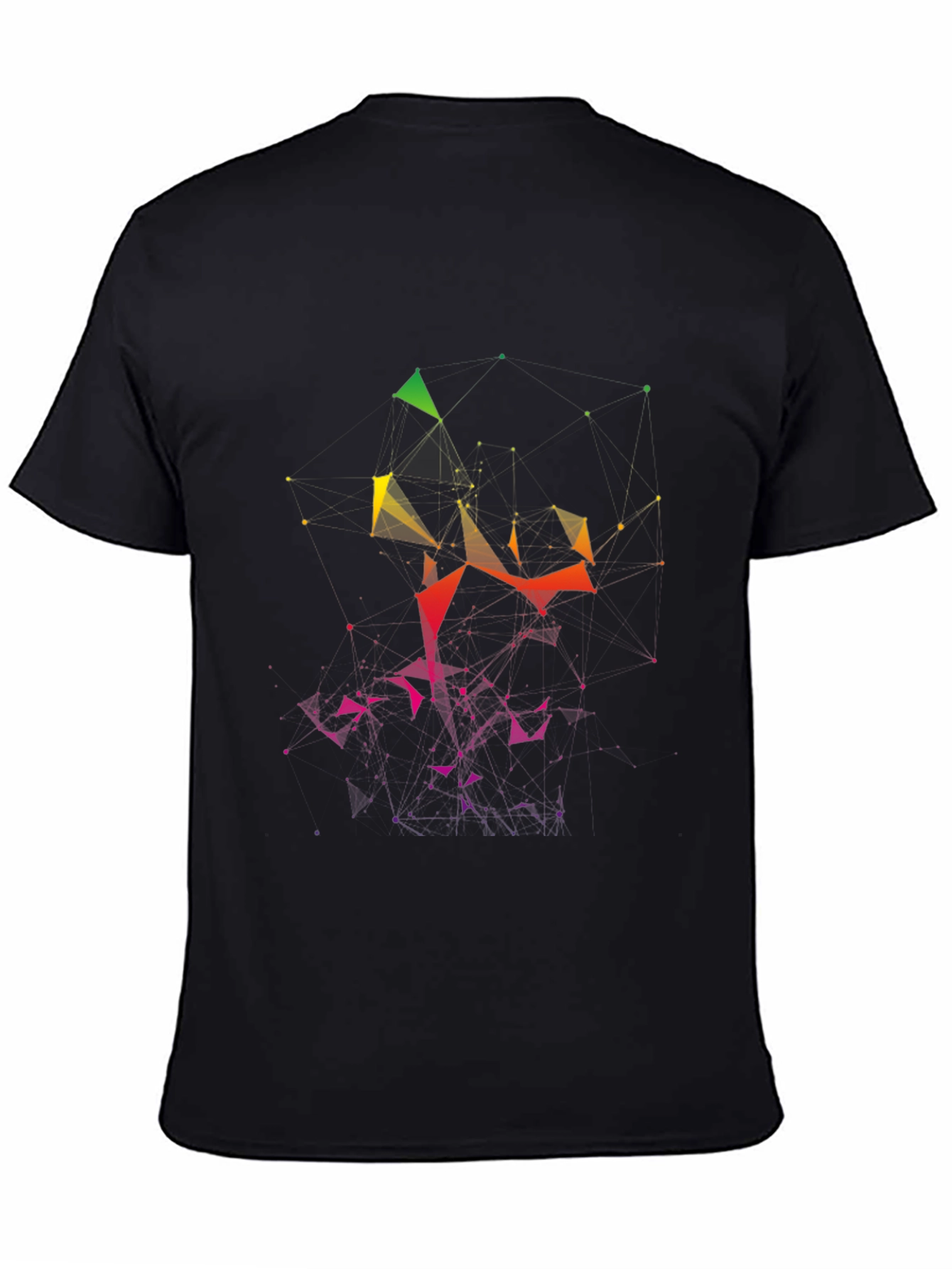 Abstract Geometric Graphic Tee - Black Cotton Blend
