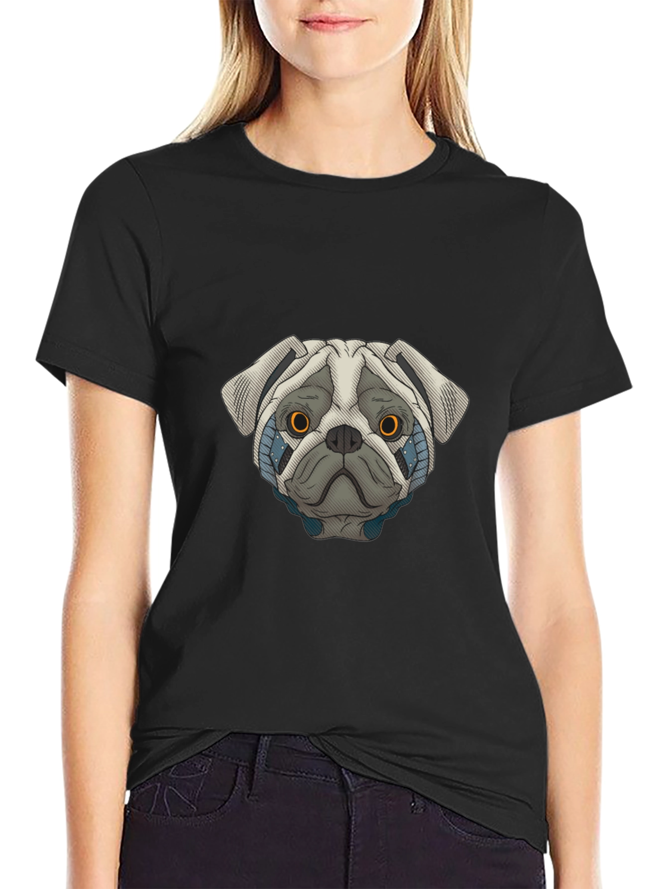 Cyber Pug Graphic T-Shirt - Cool Dog Tee