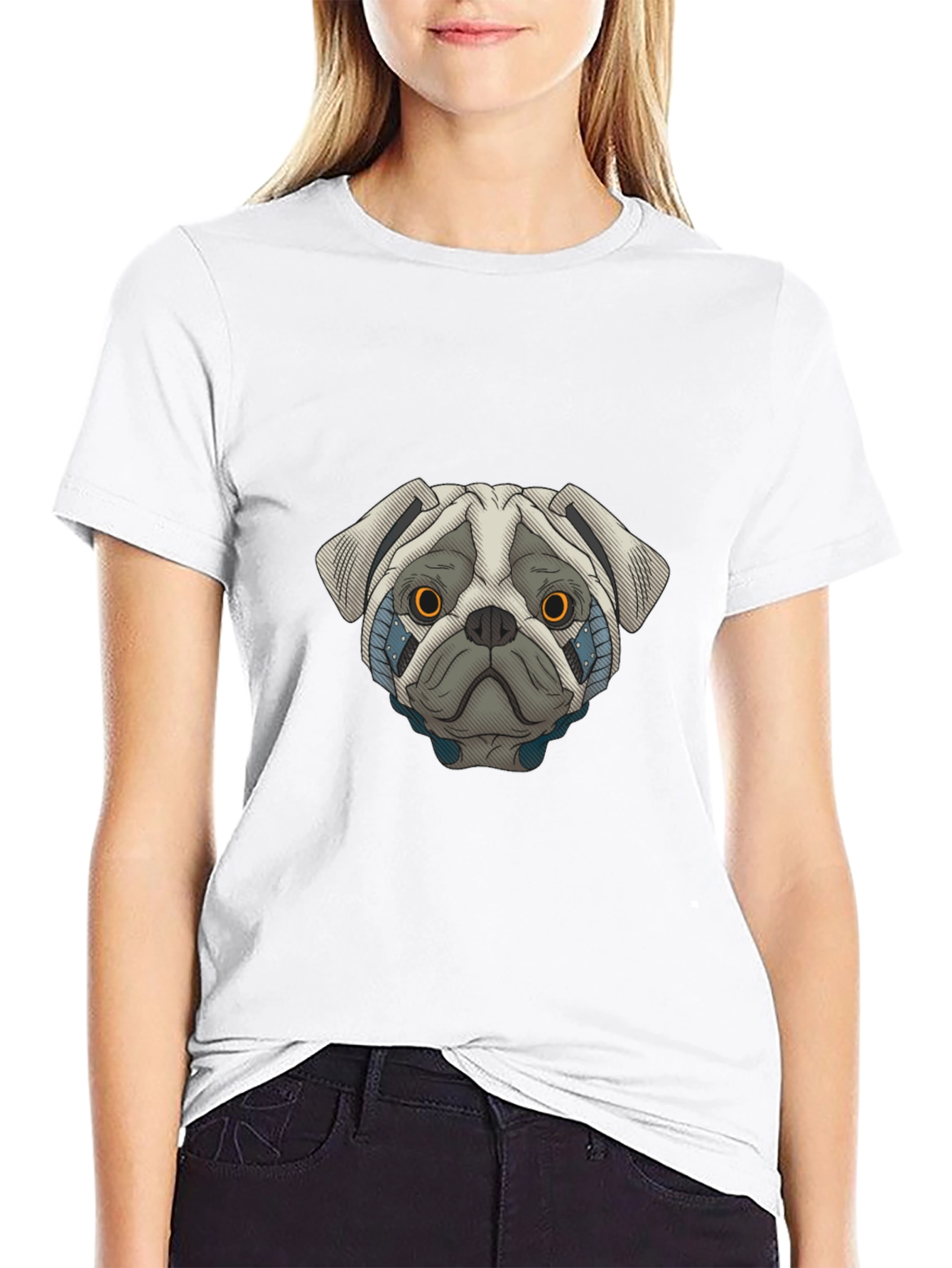 Cyber Pug Graphic T-Shirt - Cool Dog Tee