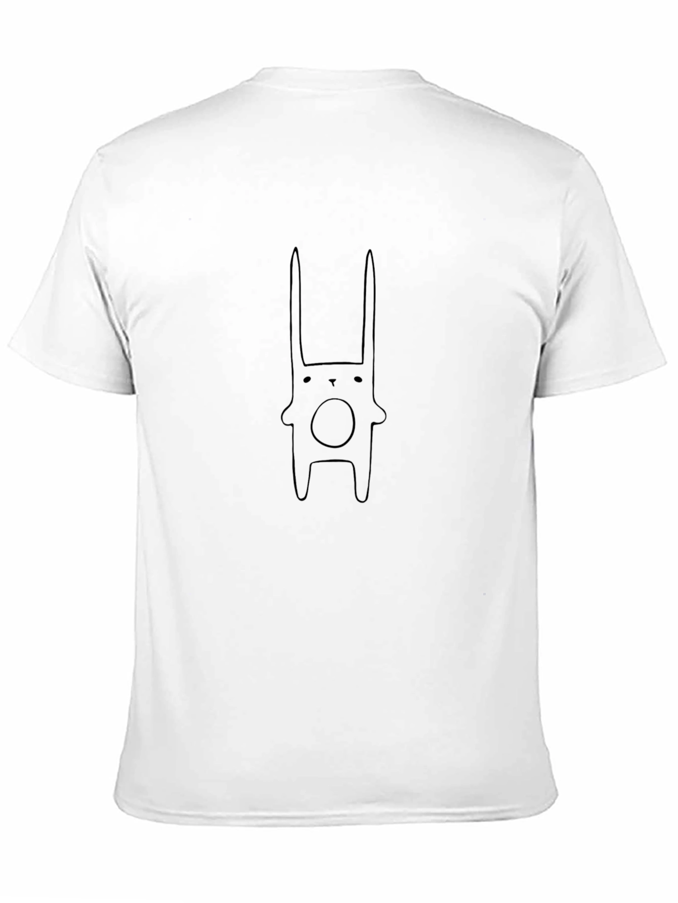 Minimalist Bunny Graphic Black T-Shirt