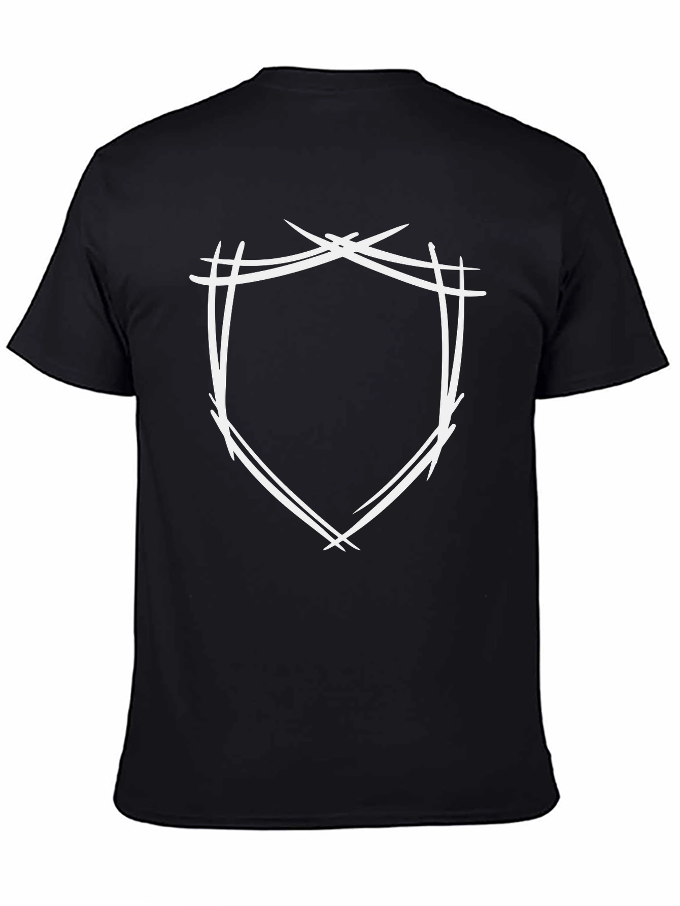 Edgy Shield Graphic Black T-Shirt
