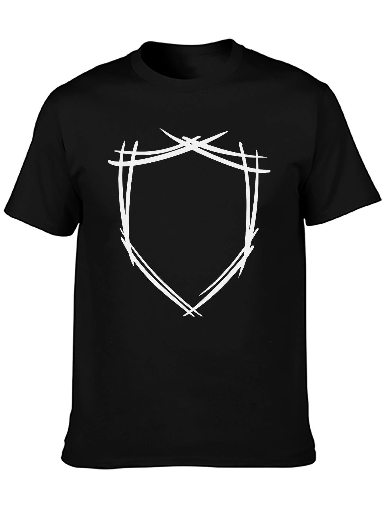 Edgy Shield Graphic Black T-Shirt