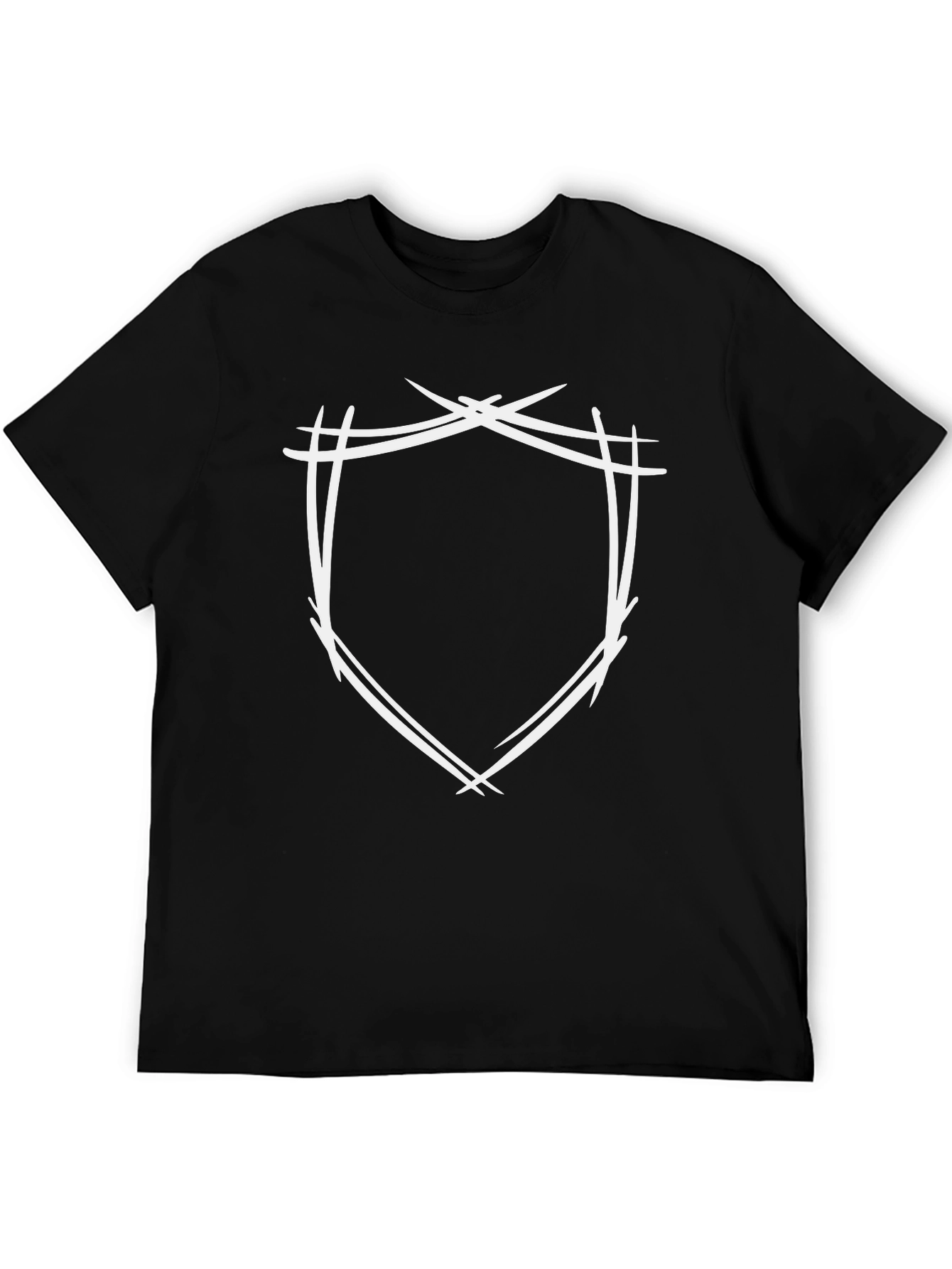 Edgy Shield Graphic Black T-Shirt