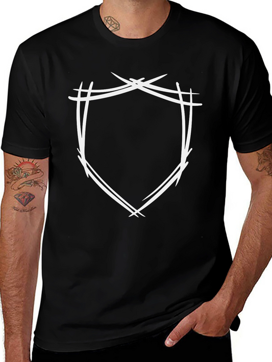 Edgy Shield Graphic Black T-Shirt