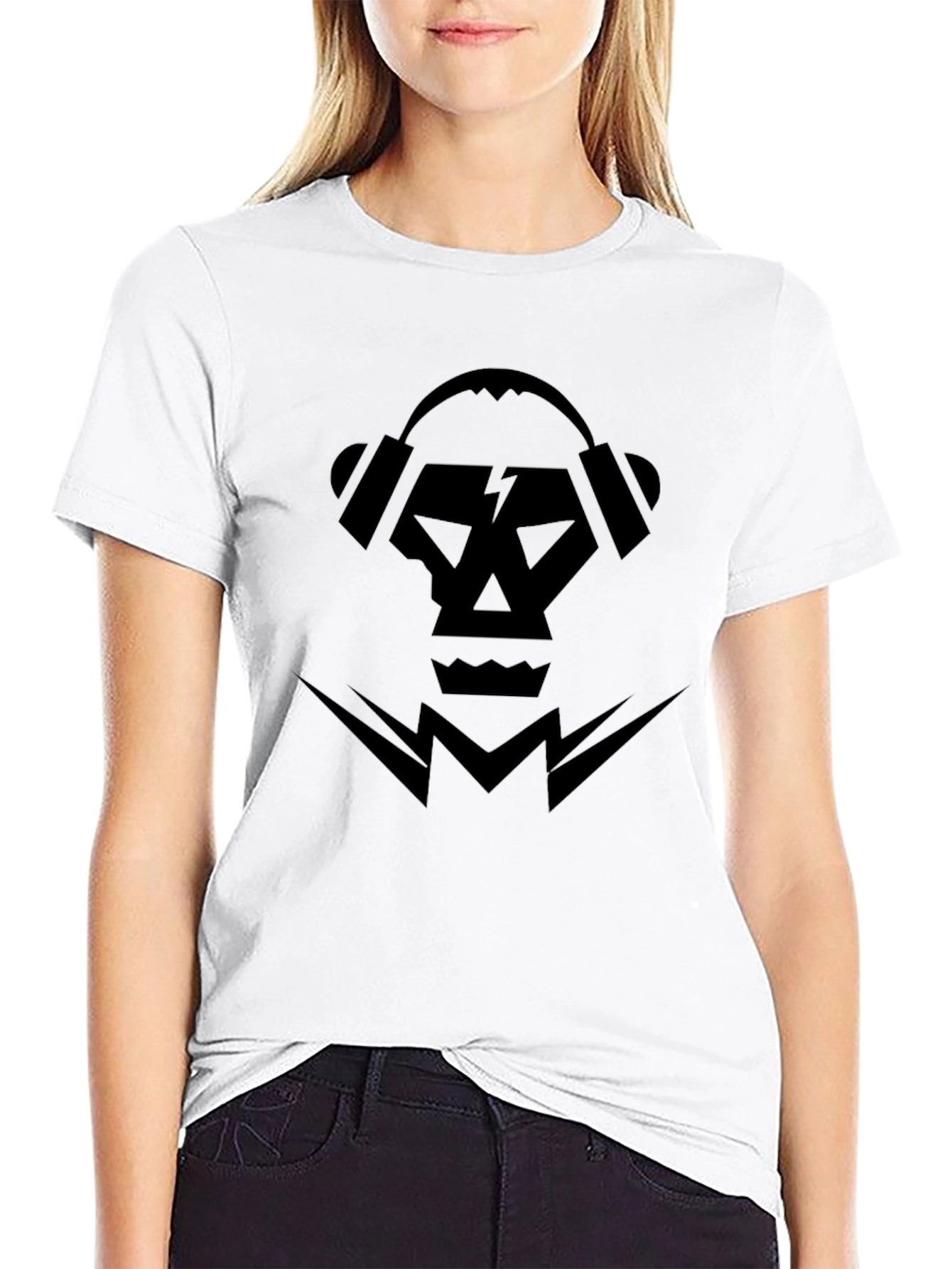 Skull DJ Headphones Graphic Tee - Mens Black T-Shirt