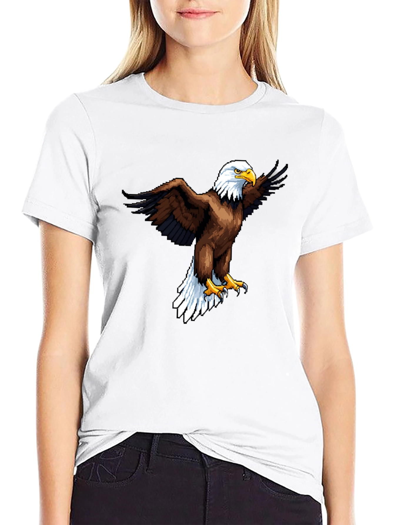Bold Eagle Graphic Print Black T-Shirt