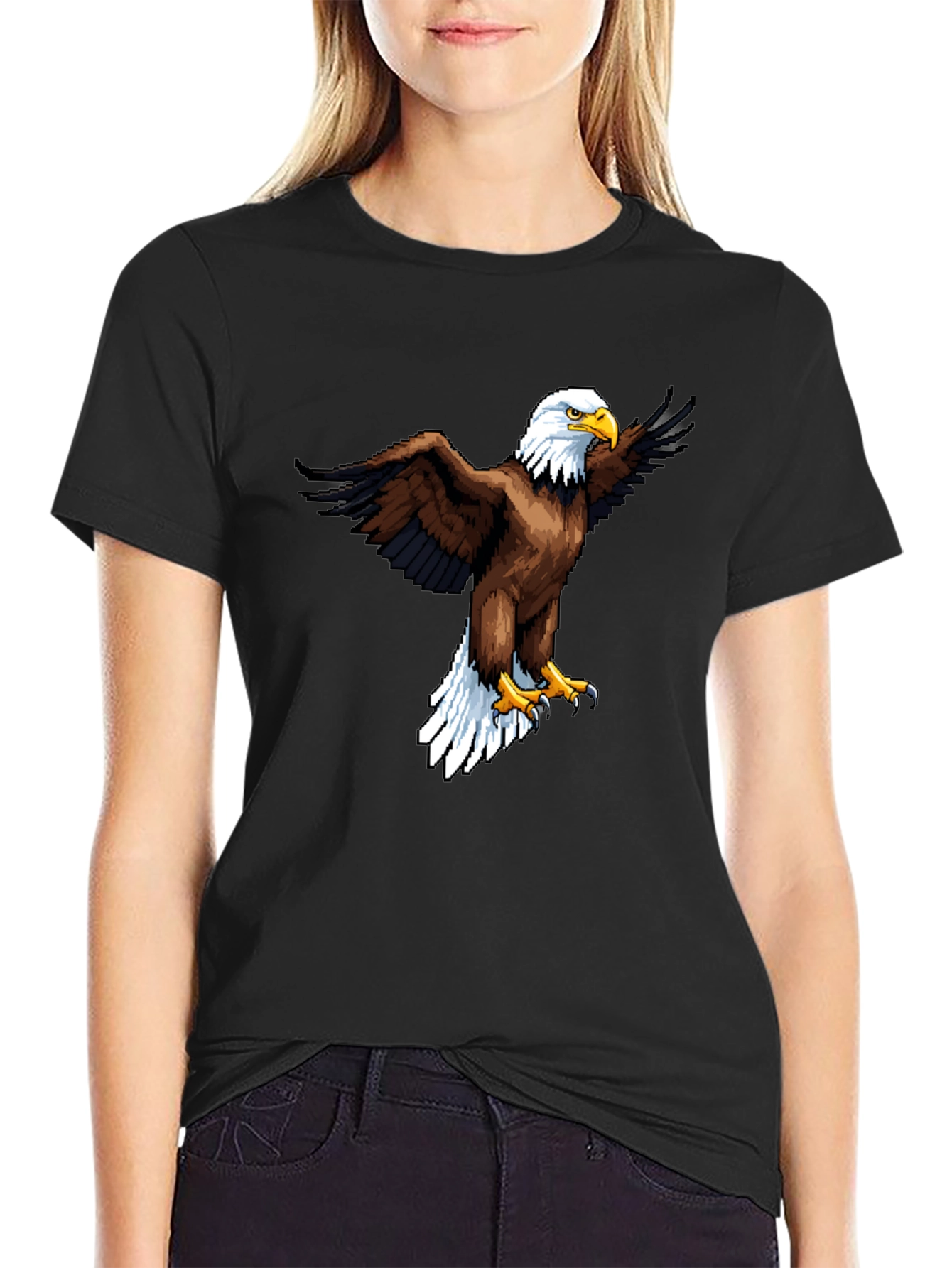 Bold Eagle Graphic Print Black T-Shirt