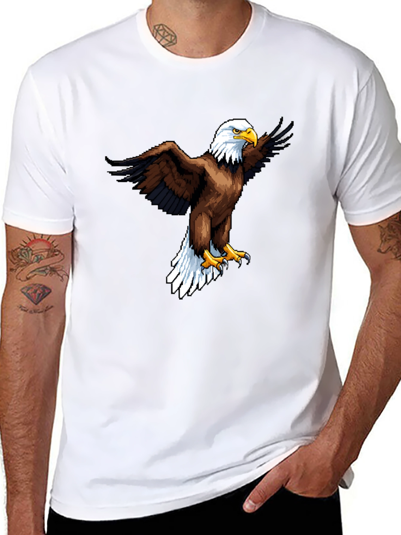 Bold Eagle Graphic Print Black T-Shirt