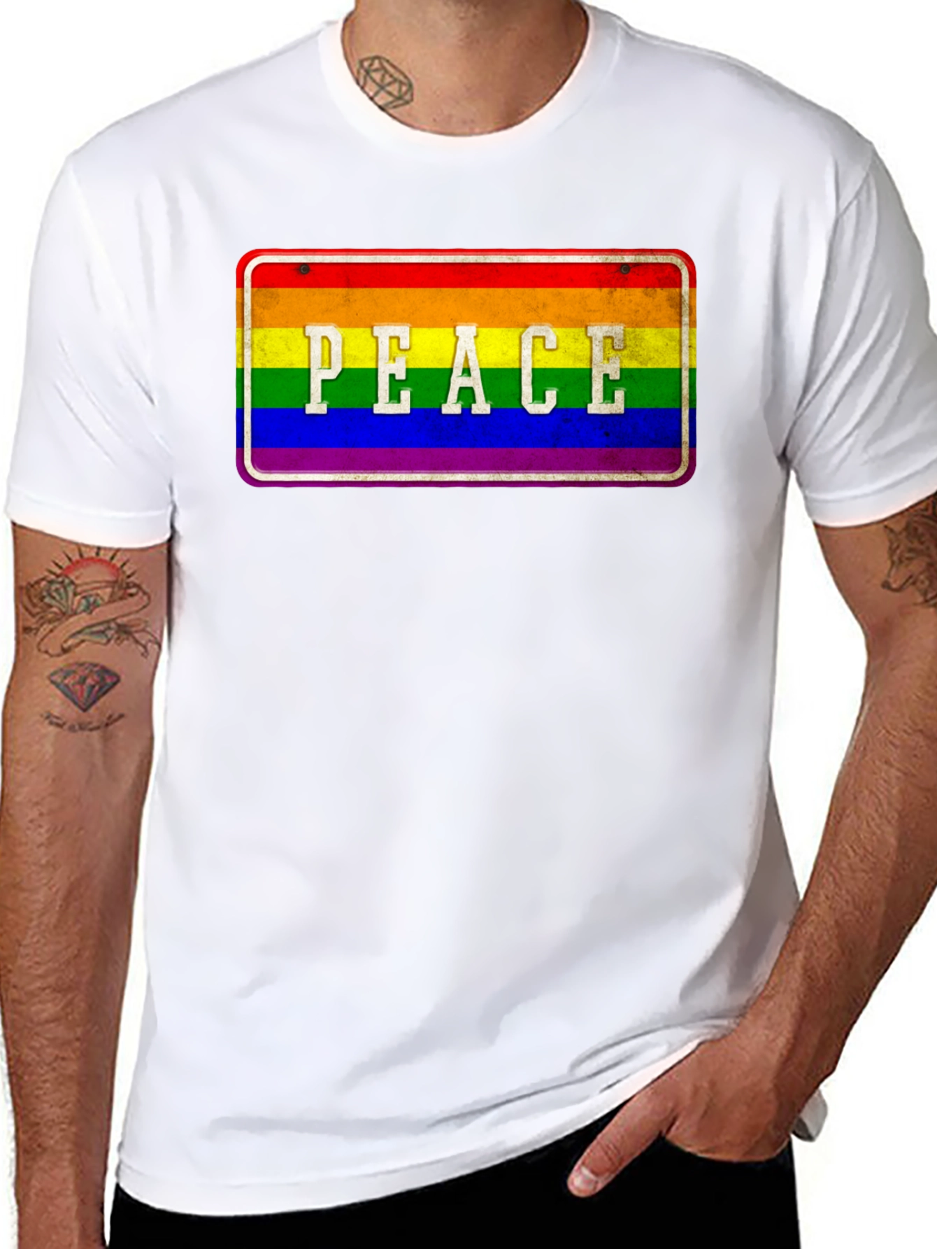 Rainbow Peace Sign T-Shirt - Pride Apparel