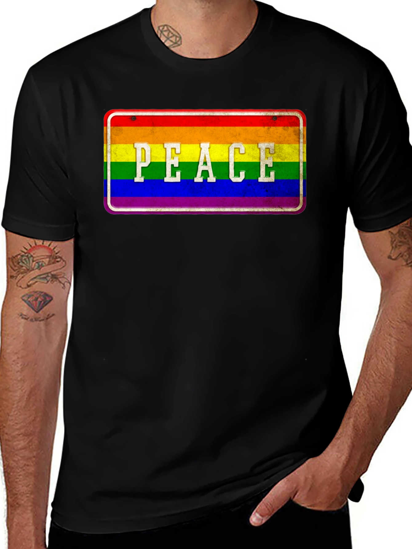 Rainbow Peace Sign T-Shirt - Pride Apparel