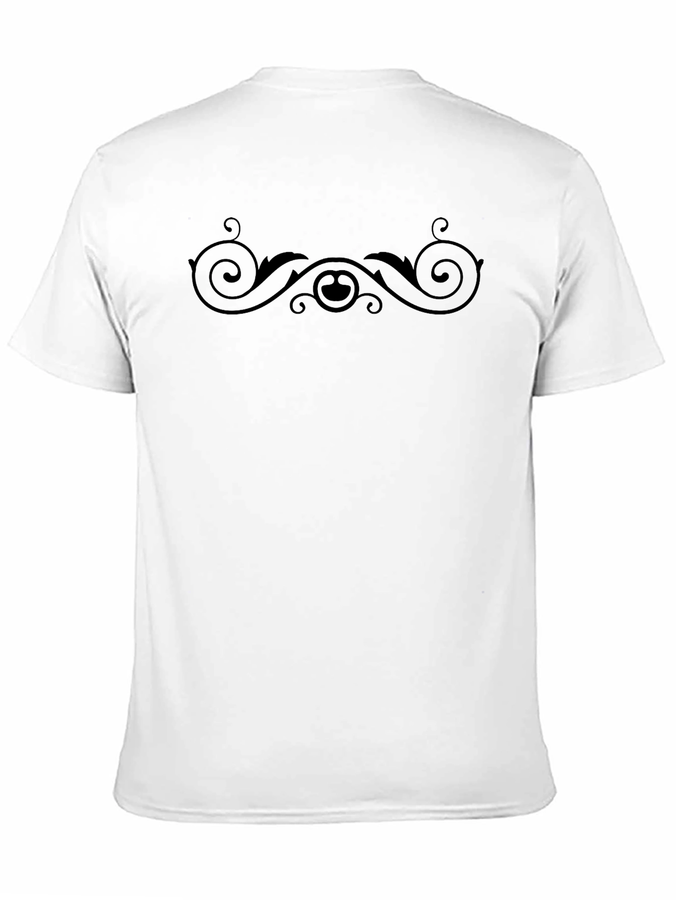 Elegant Black T-Shirt with Swirl Design