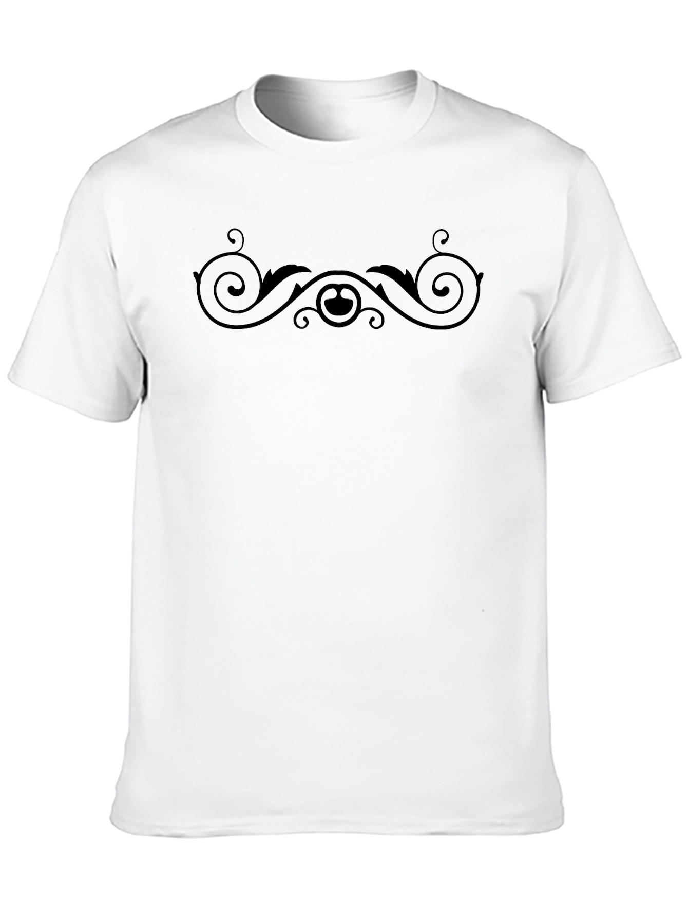 Elegant Black T-Shirt with Swirl Design