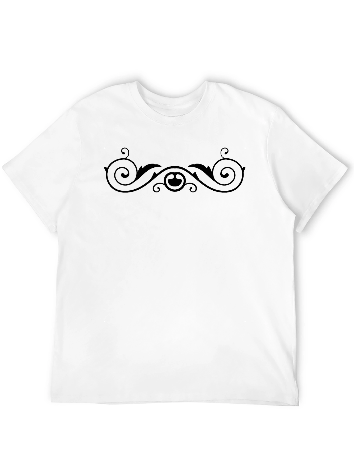 Elegant Black T-Shirt with Swirl Design
